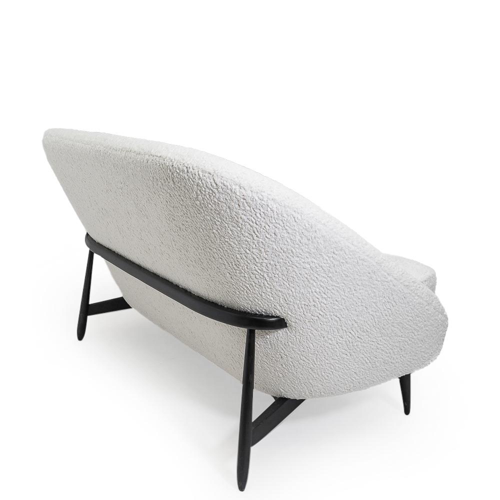Mid-20th Century Reupholstered in Bouclé Theo Ruth “115” Sofa for Artifort, 1950s For Sale