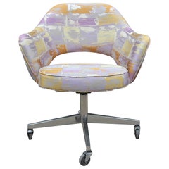 Reupholstered Knoll Saarinen Purple Swivel Executive Modern Office Chair