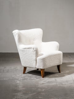 Reupholstered 'Laila' Armchair by Ilmari Lappalainen for Asko, Finland, 1950s