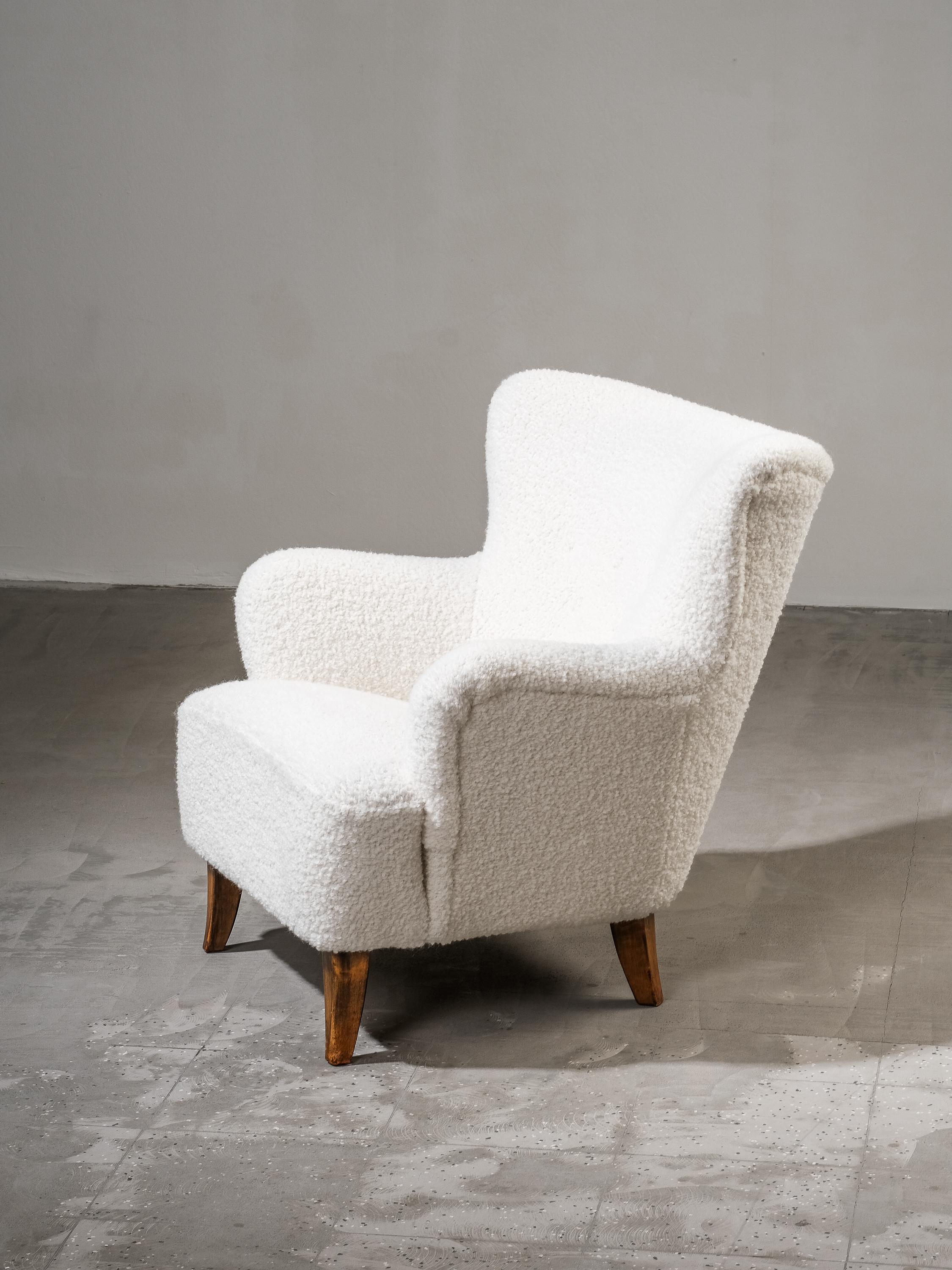 Sillón 'Laila' retapizado de Ilmari Lappalainen para Asko, Finlandia, años 50 Escandinavo moderno en venta