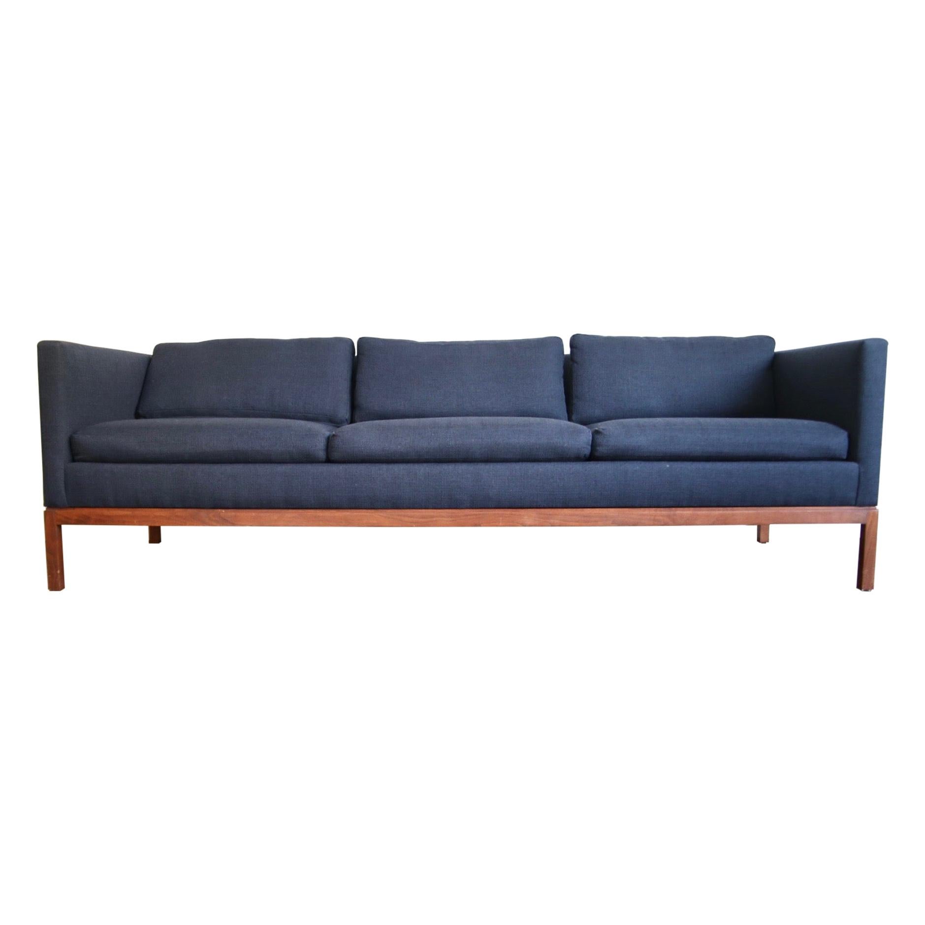 Reupholstered Long and Low Midcentury Sofa For Sale