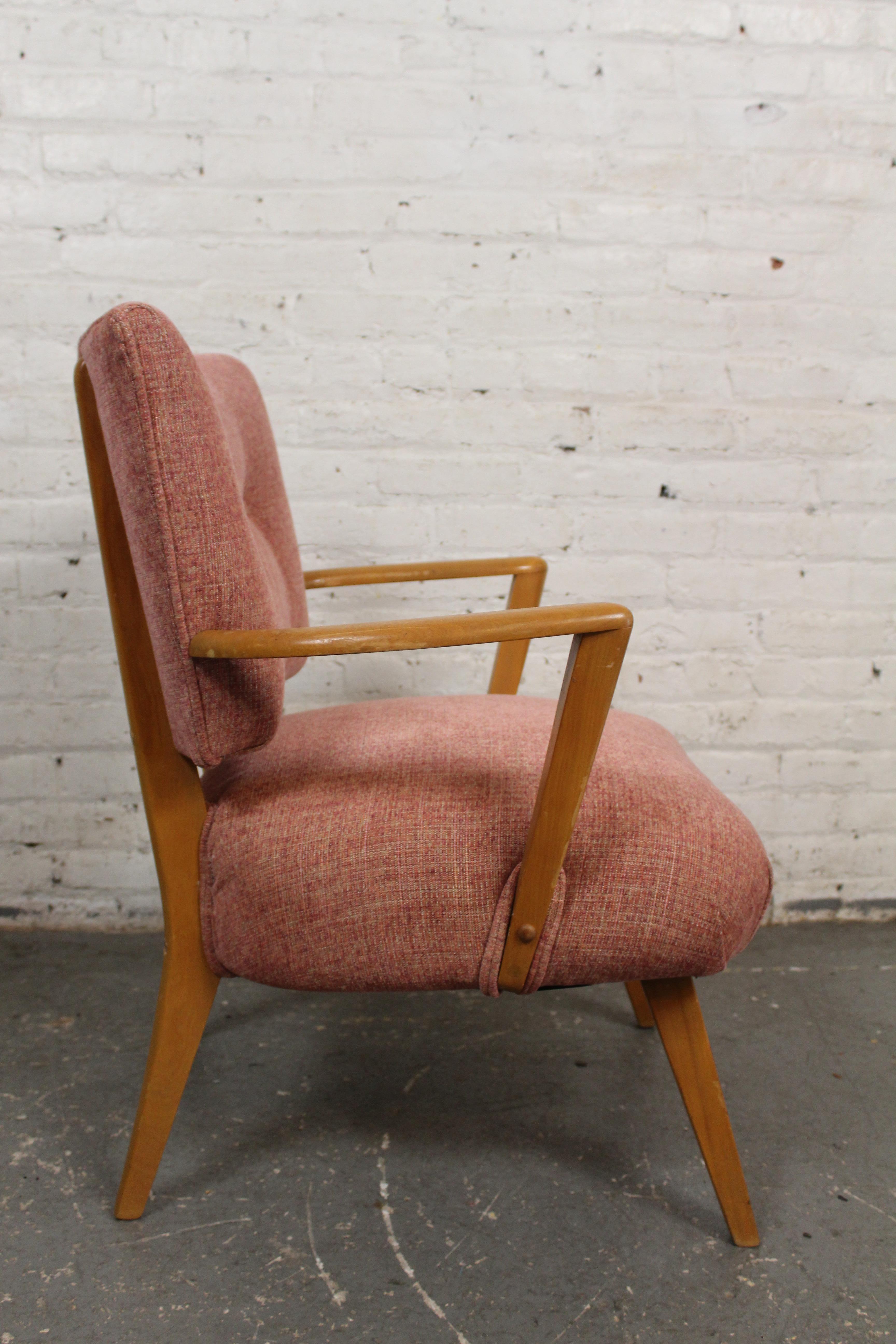 20th Century Reupholstered Mid-Century Heywood Wakefield 