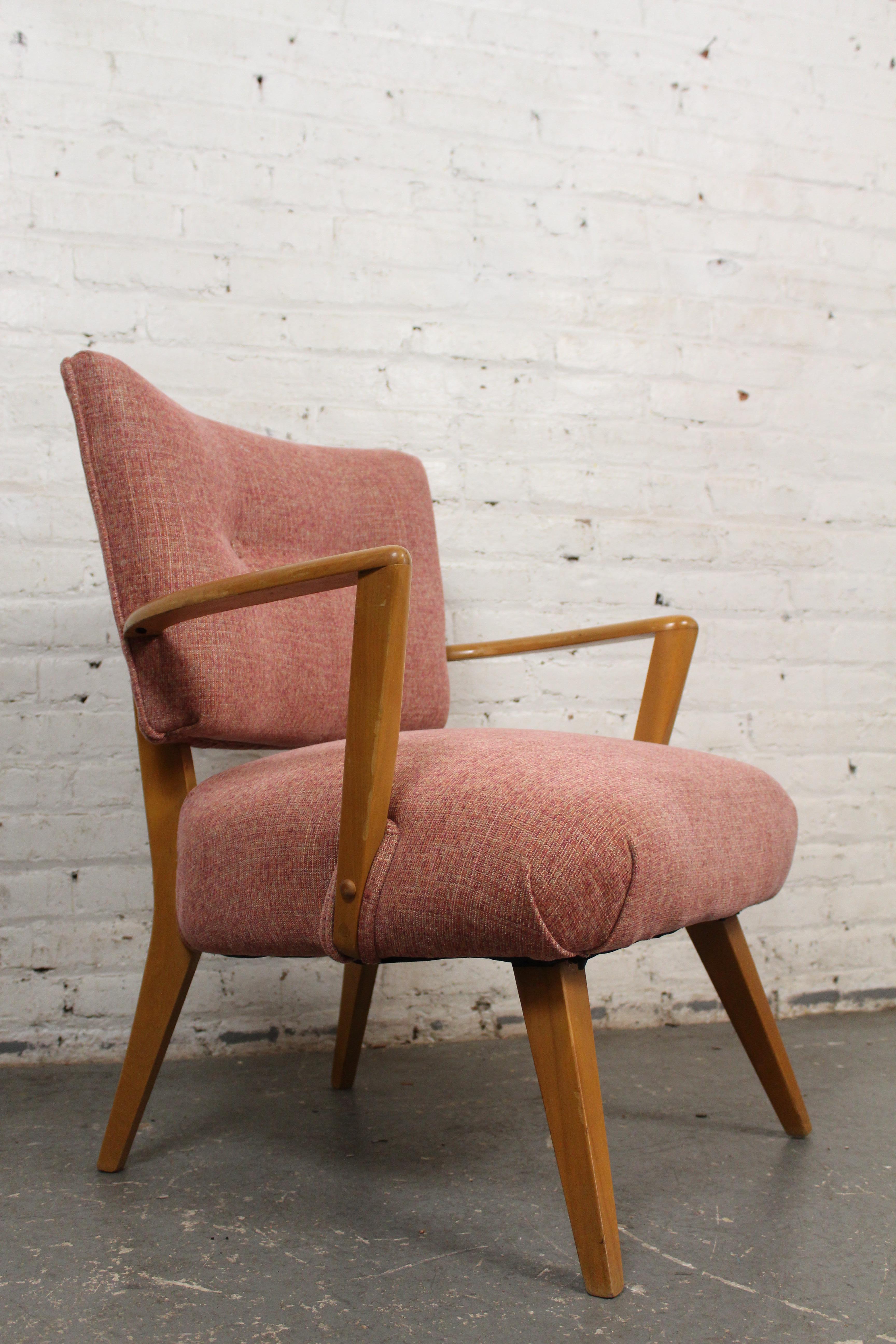 Fabric Reupholstered Mid-Century Heywood Wakefield 