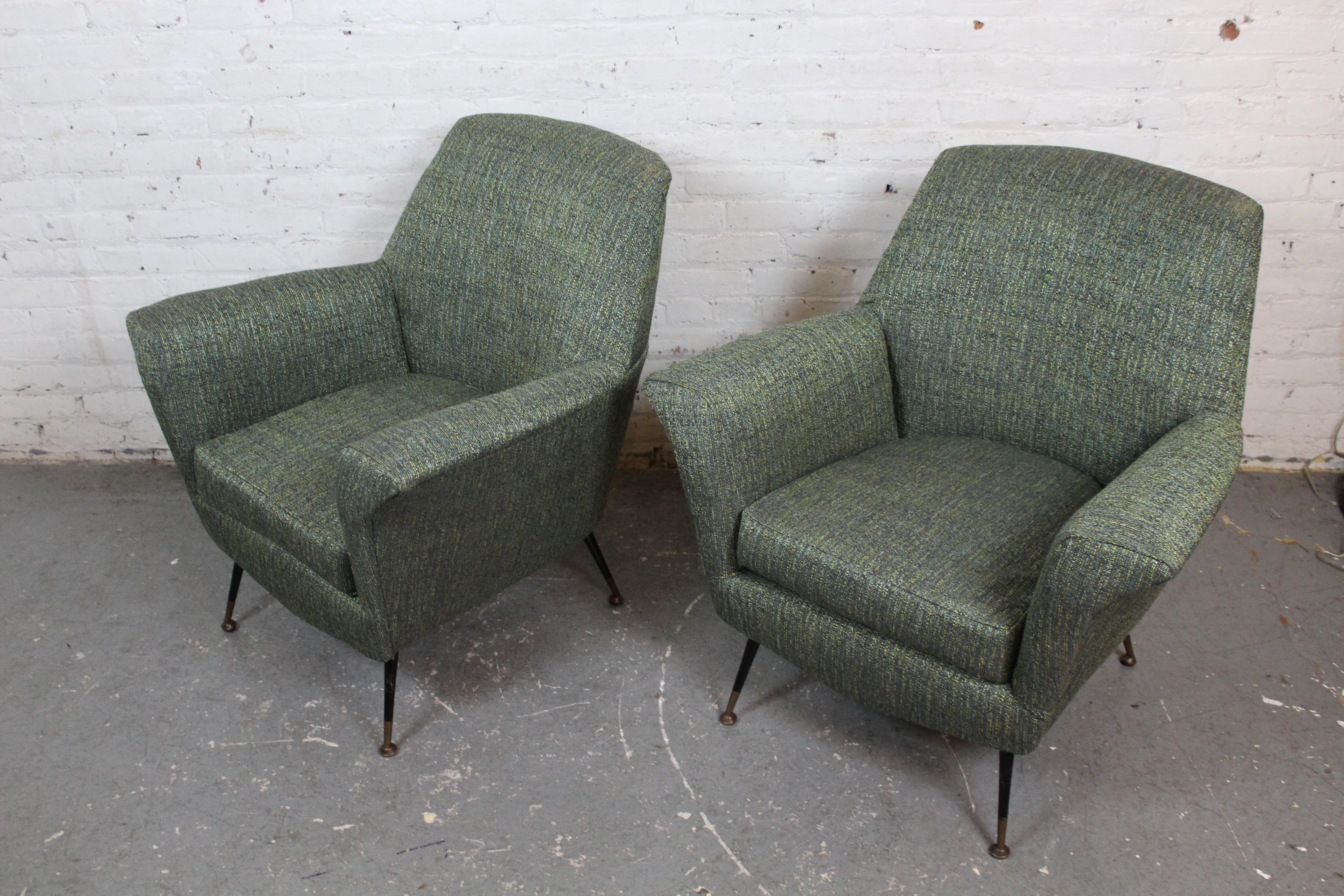 Reupholstered Mid-Century Italian Lounge Chairs by La Permanente Mobli For Sale 12