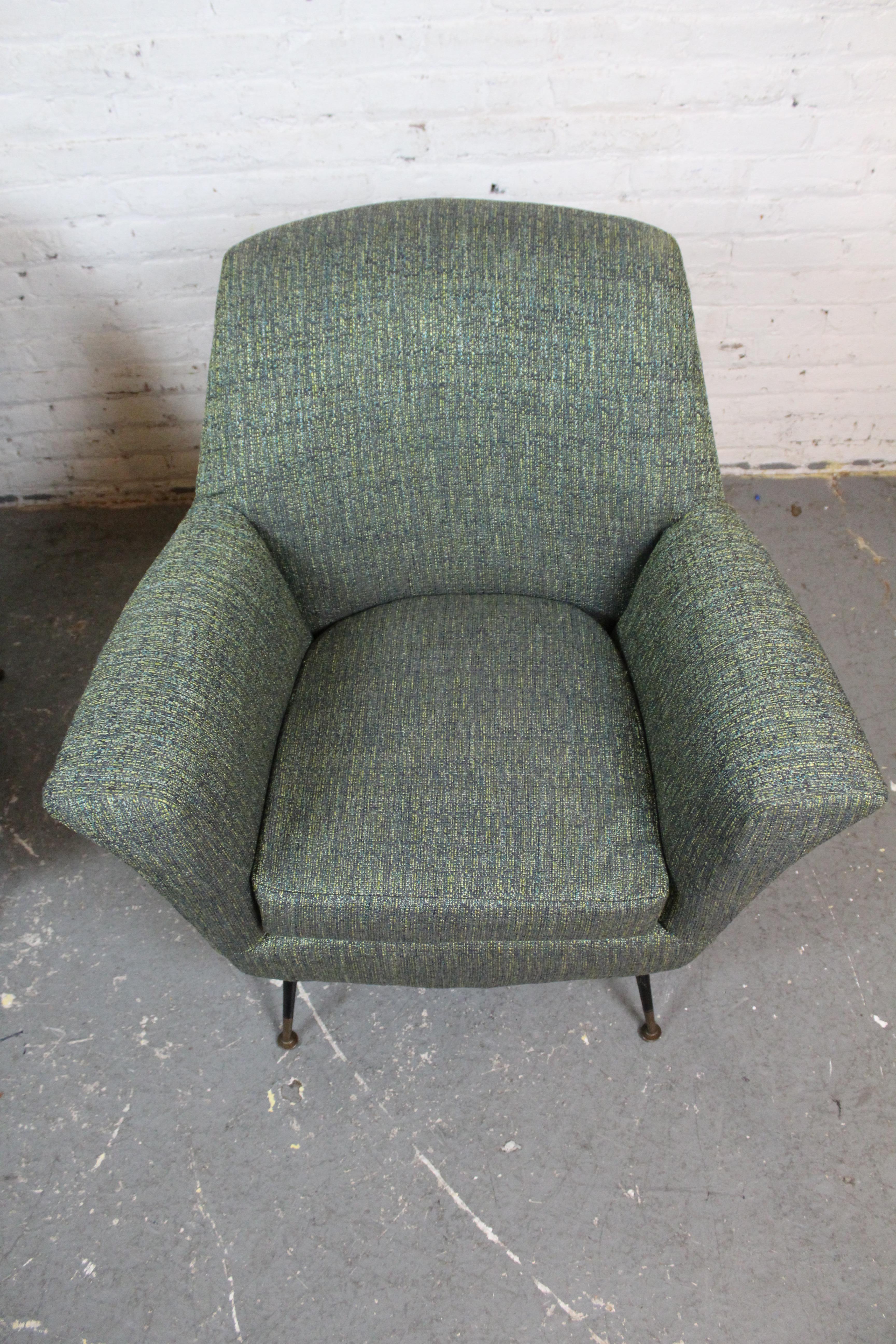 Reupholstered Mid-Century Italian Lounge Chairs by La Permanente Mobli For Sale 2