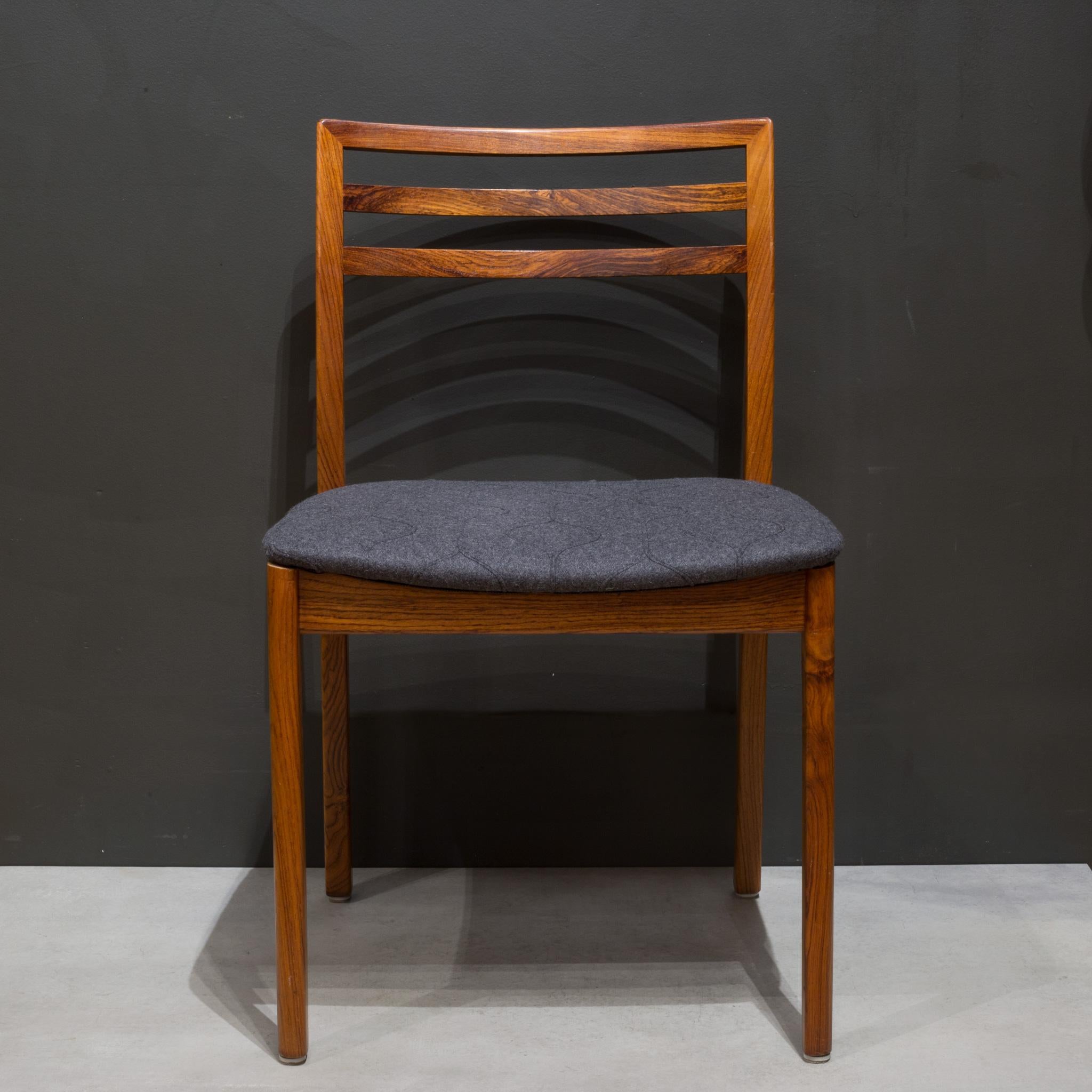 Reupholstered Mid-Century Rosewood Dining Chairs, C.1970 For Sale 5