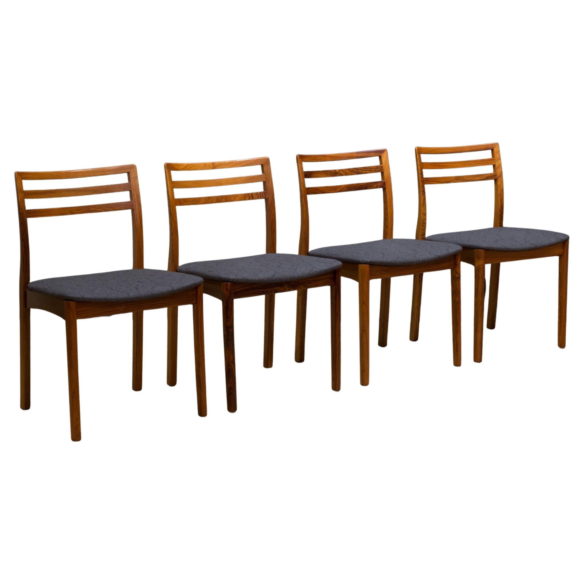 Reupholstered Mid-Century Rosewood Dining Chairs, C.1970 For Sale