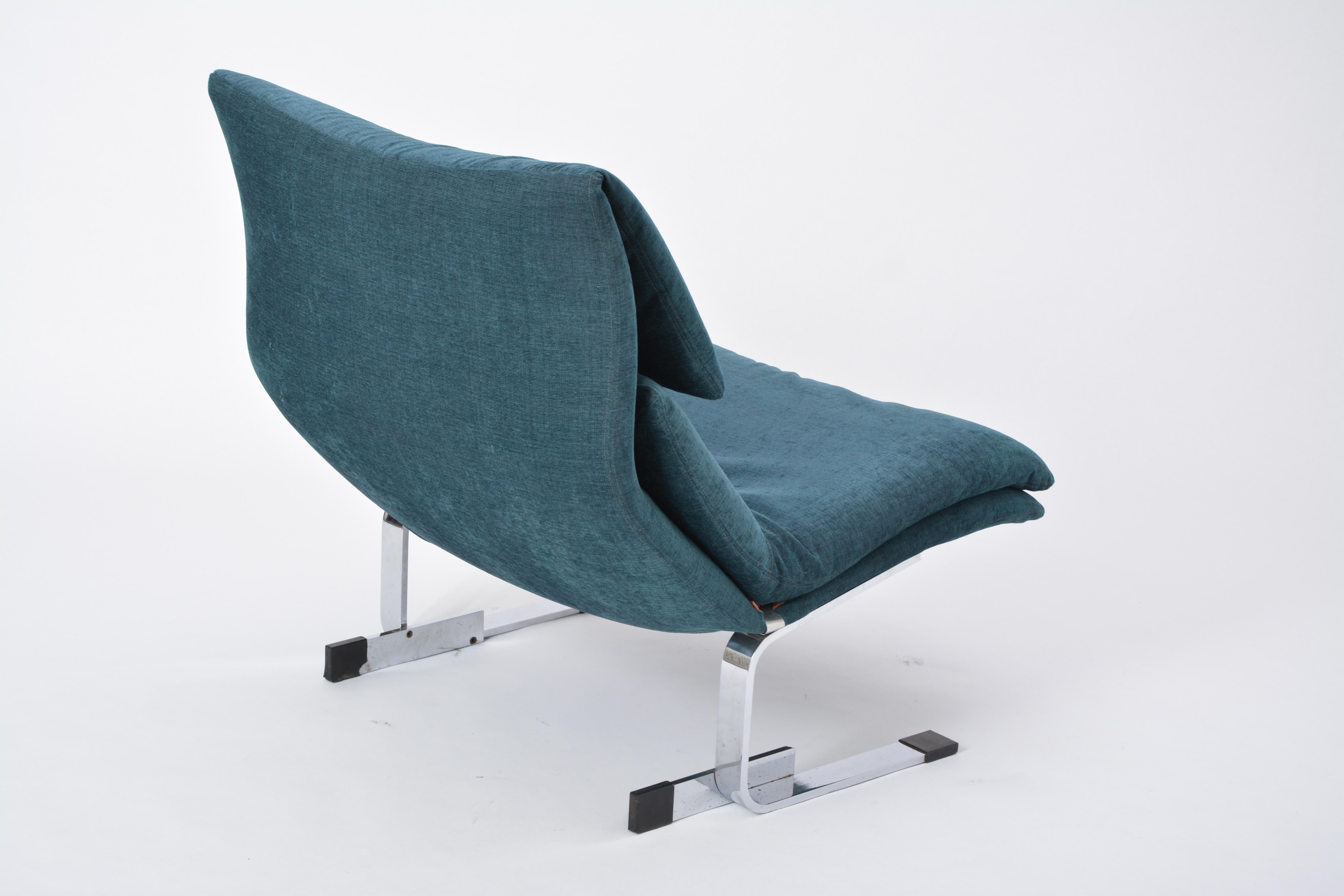 Post-Modern Reupholstered Post Modern Onda lounge chair by Giovanni Offredi for Saporiti