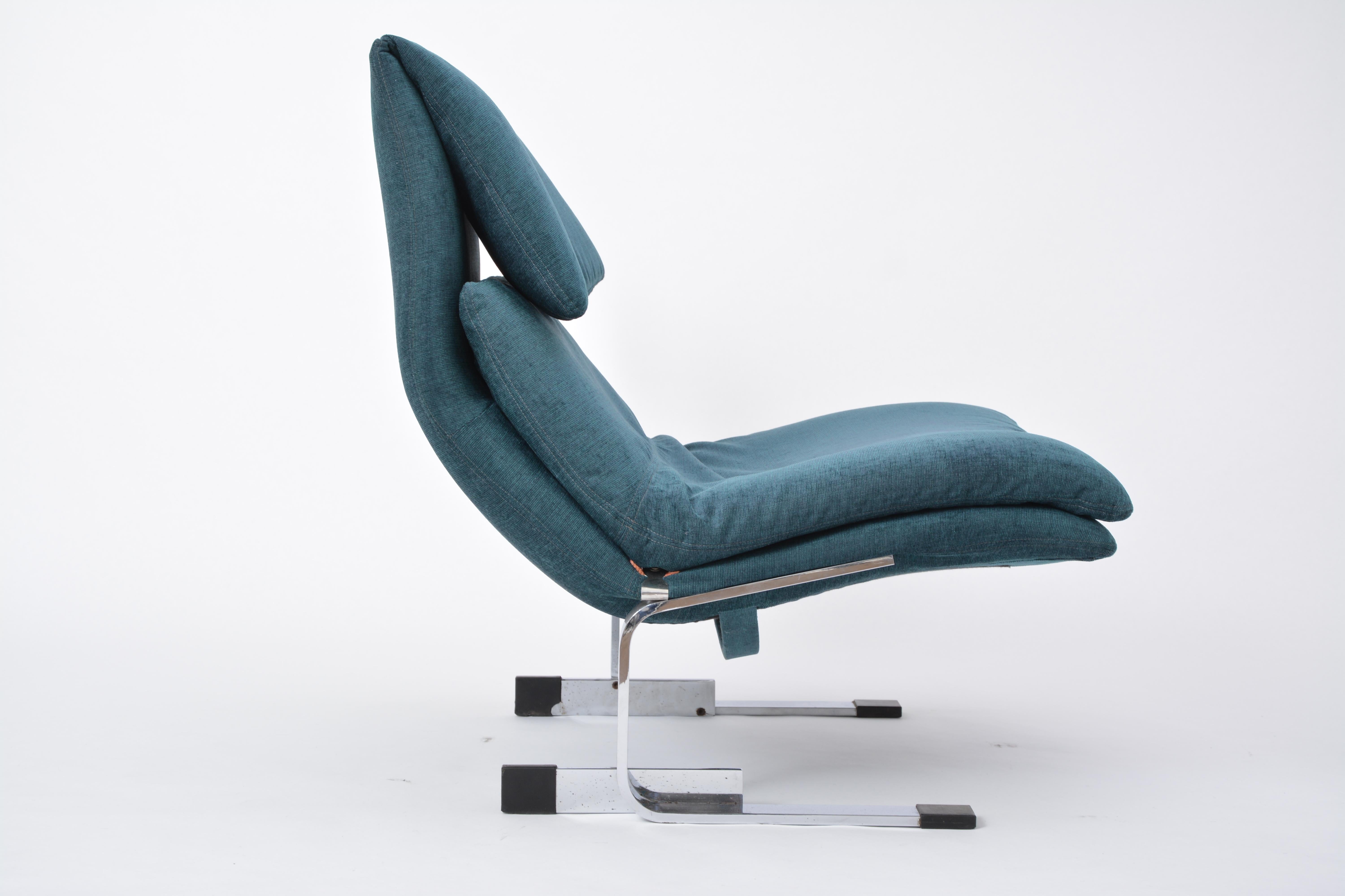 Steel Reupholstered Post Modern Onda lounge chair by Giovanni Offredi for Saporiti