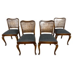 Reupholstered Provincial Louis XV Style Dining Chairs by Lubke - Set of 4