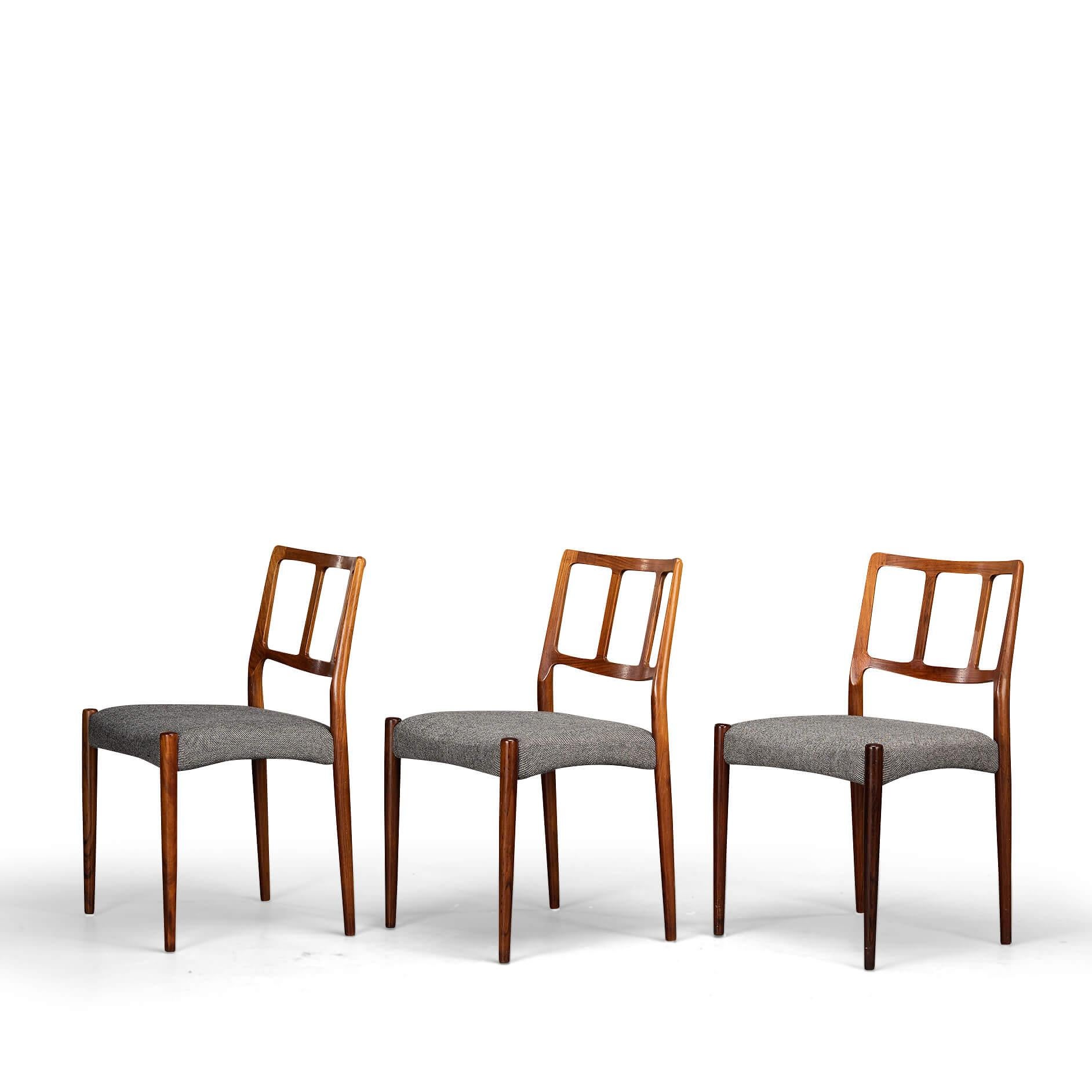 Reupholstered Rosewood Dining Chair by Johannes Andersen for Uldum, Set of 6 For Sale 2
