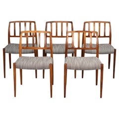 Reupholstered Rosewood Model 83 Niels O. Moller Dining Chairs, Set of 5