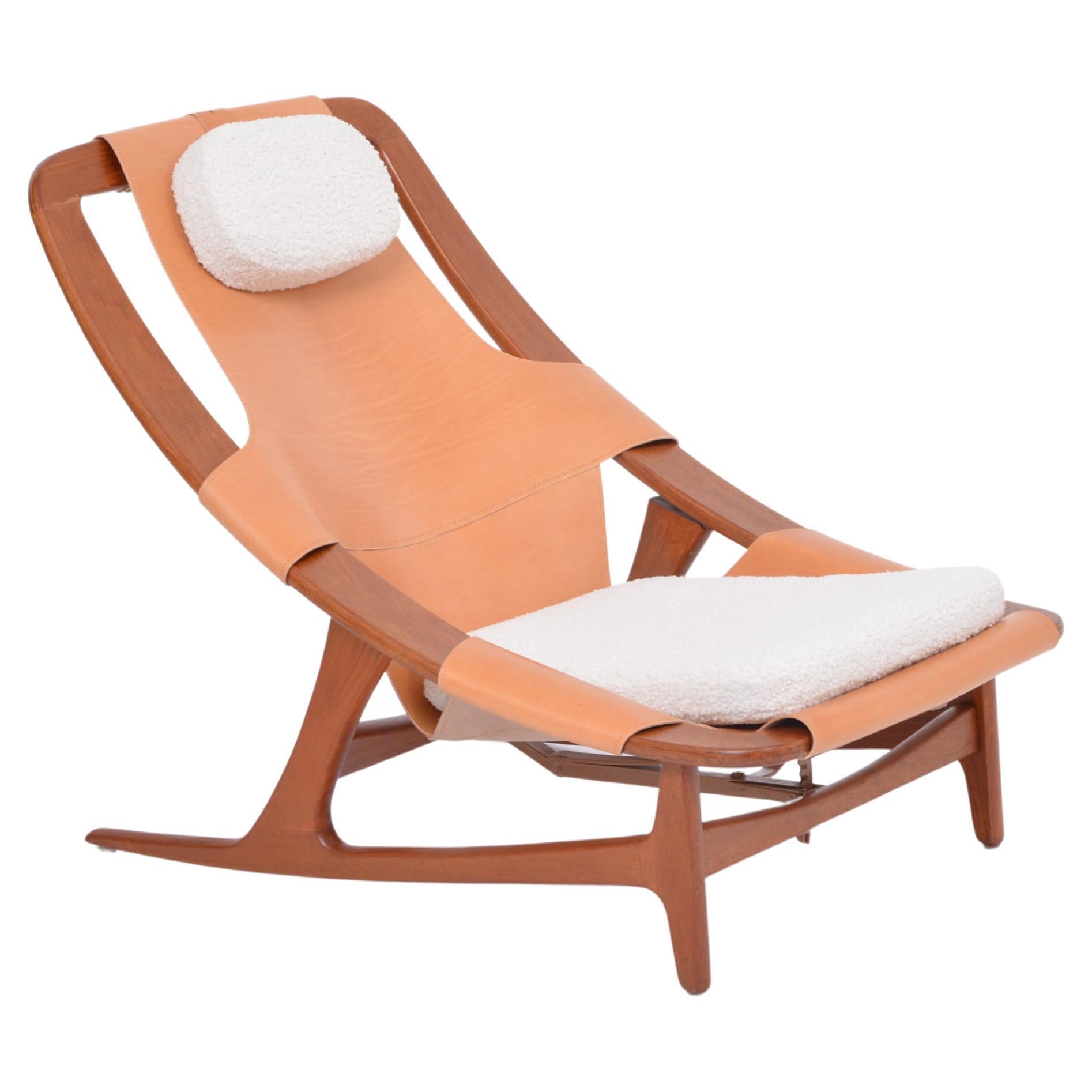 Reupholstered Scandinavian 'Holmenkollen' Lounge Chair by Arne Tideman Ruud For Sale