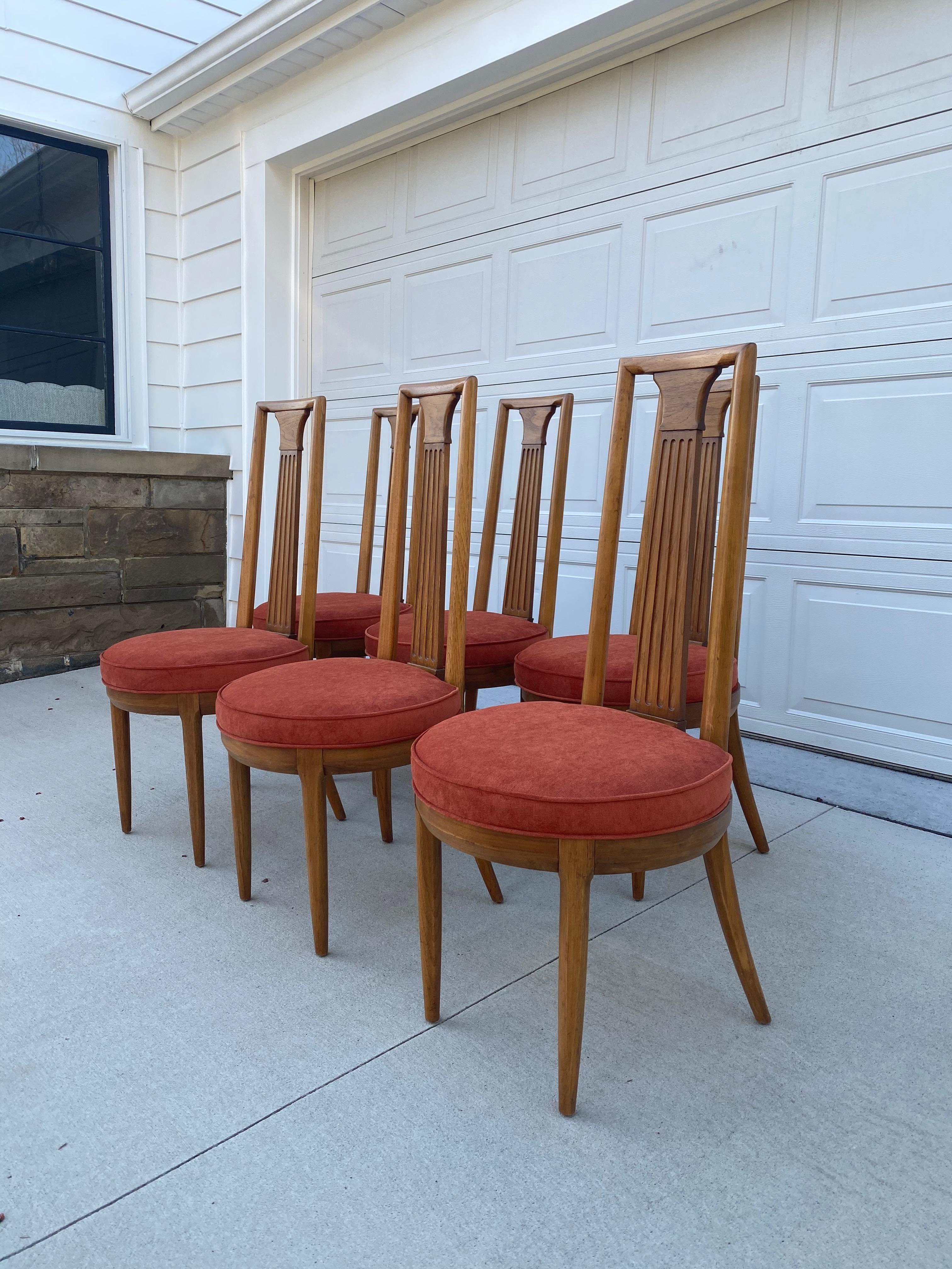 Reupholstered Set of 6 1960s Tomlinson “Sophisticate Collection” No.63 Dining For Sale 3