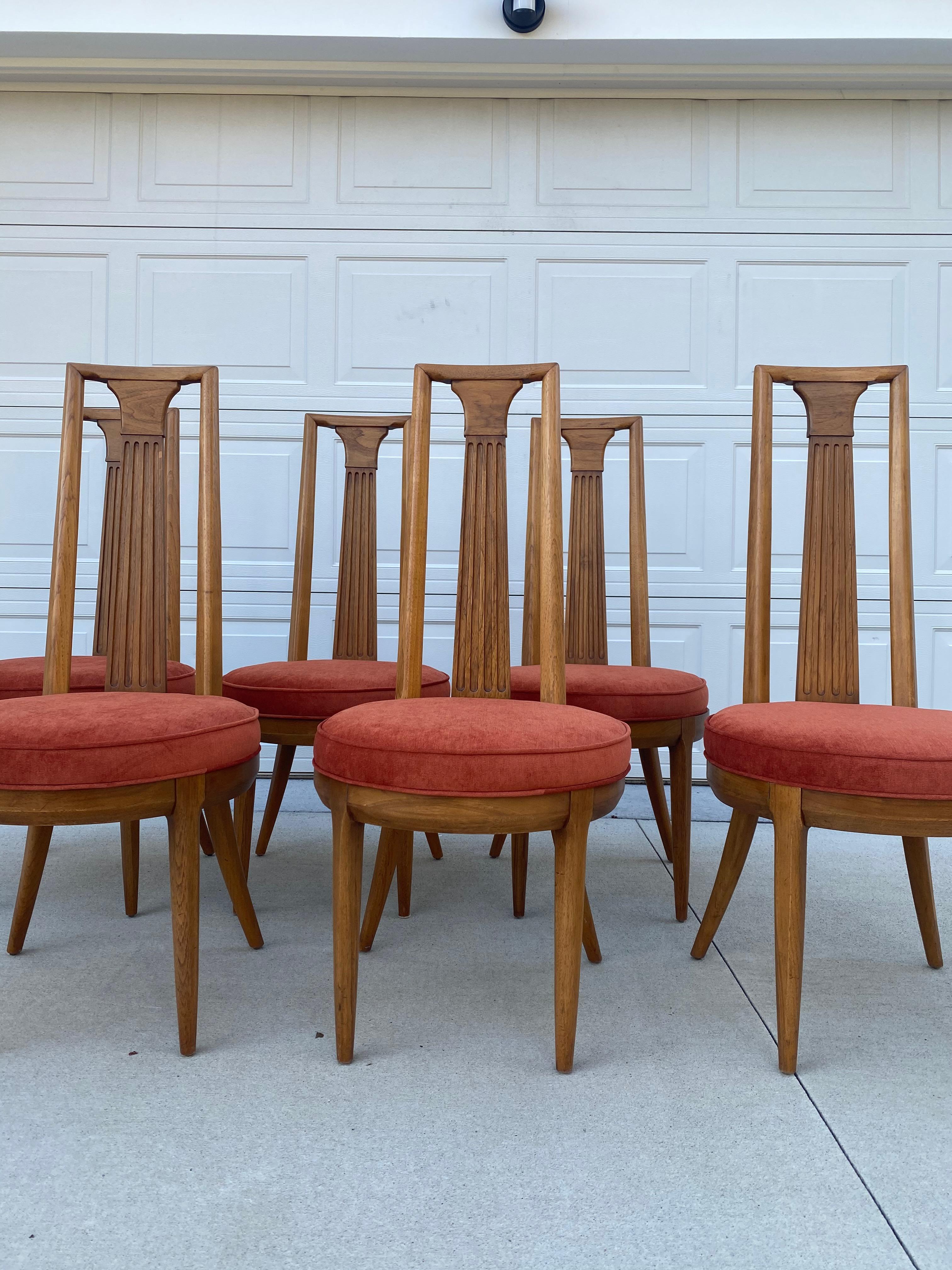 Mid-Century moderno Set di 6 sedie da pranzo imbottite degli anni '60 Tomlinson 