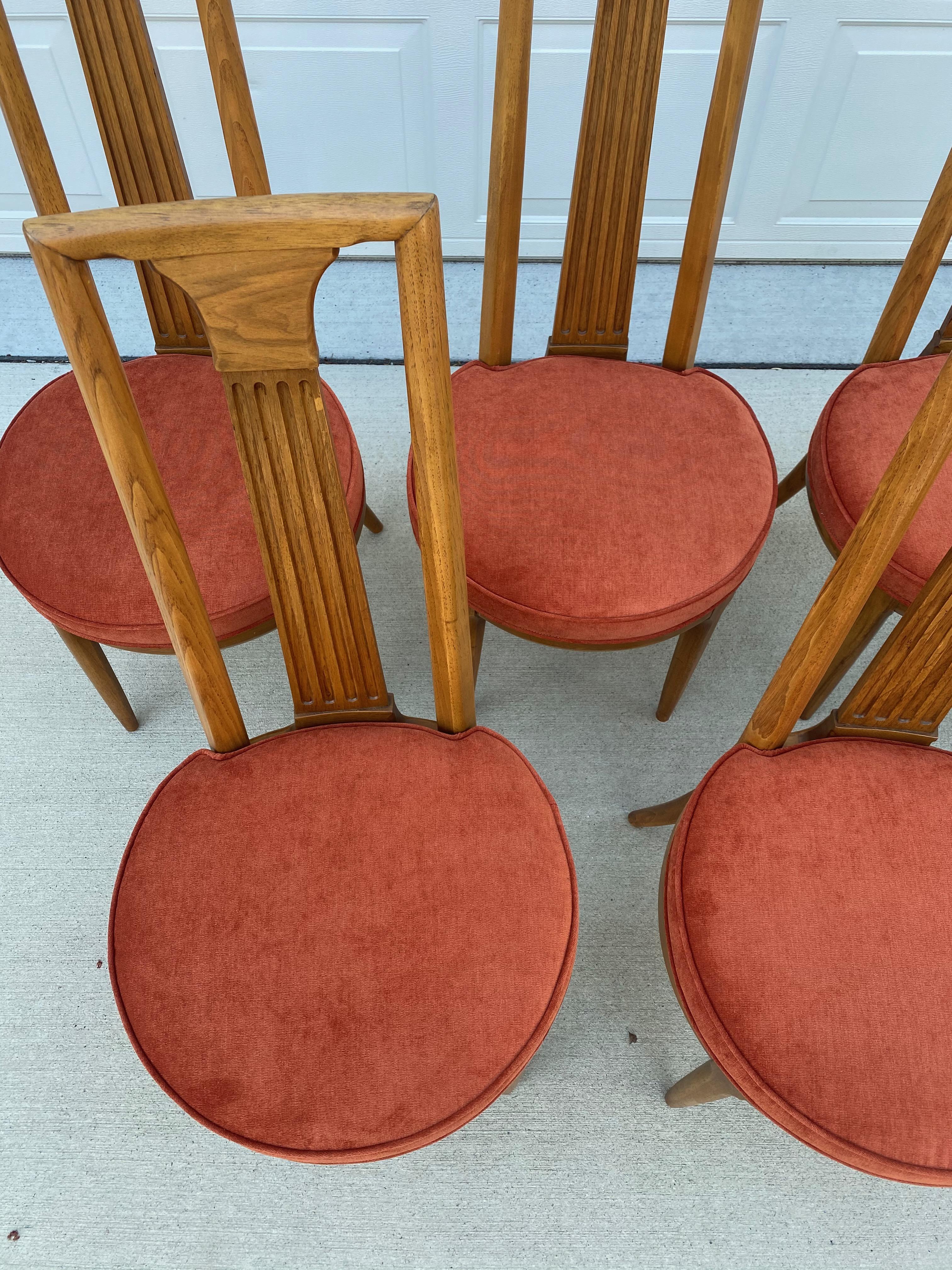 Reupholstered Set of 6 1960s Tomlinson “Sophisticate Collection” No.63 Dining In Good Condition For Sale In Medina, OH