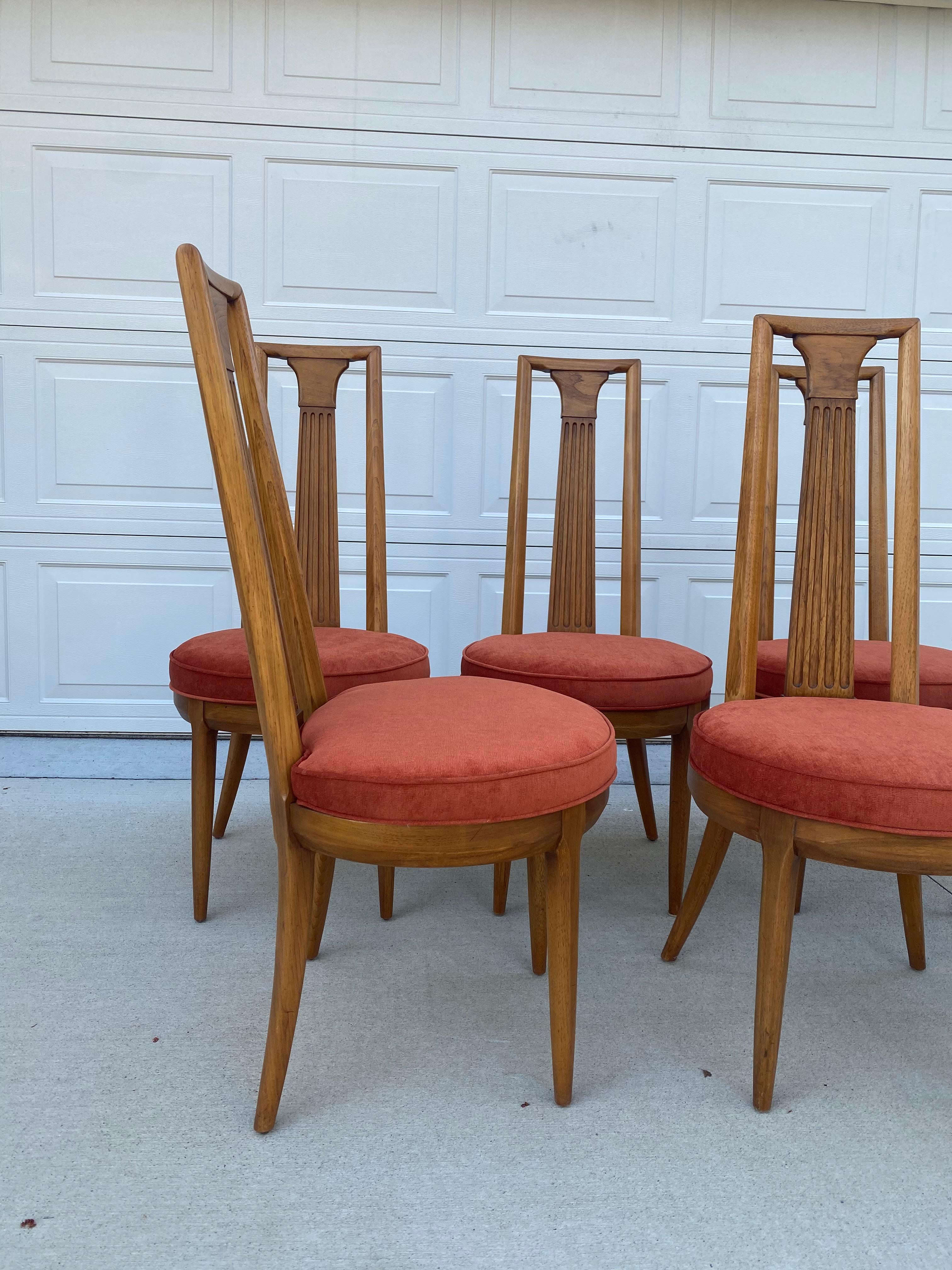 Reupholstered Set of 6 1960s Tomlinson “Sophisticate Collection” No.63 Dining For Sale 1