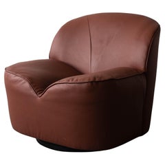Retro Reupholstered Swivel / Tilt Chair by Directional