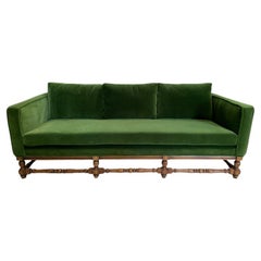 Reupholstered Velvet Victorian Sofa