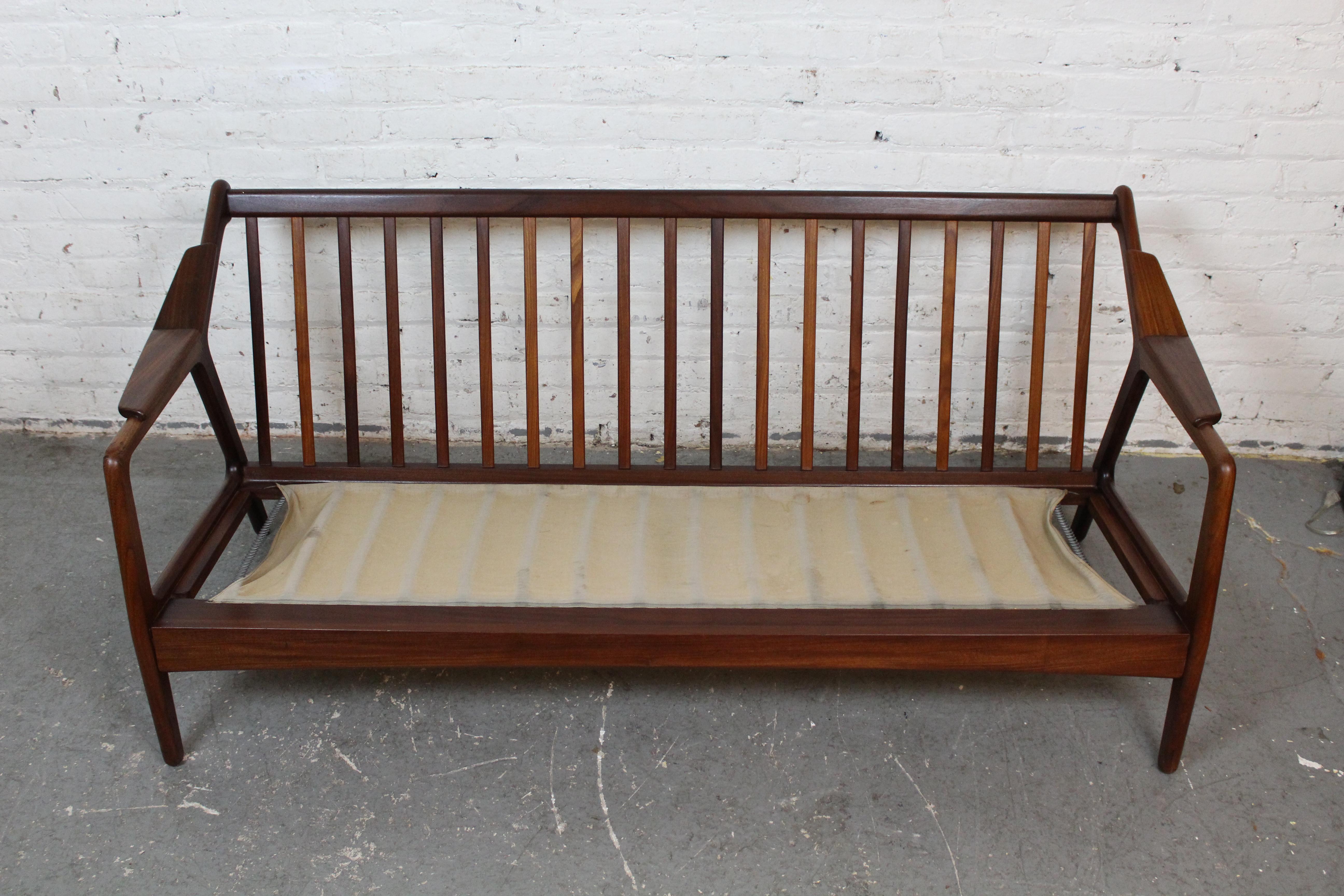 Reupholstered Walnut Sofa by H. Brockmann Petersen for Randers For Sale 3