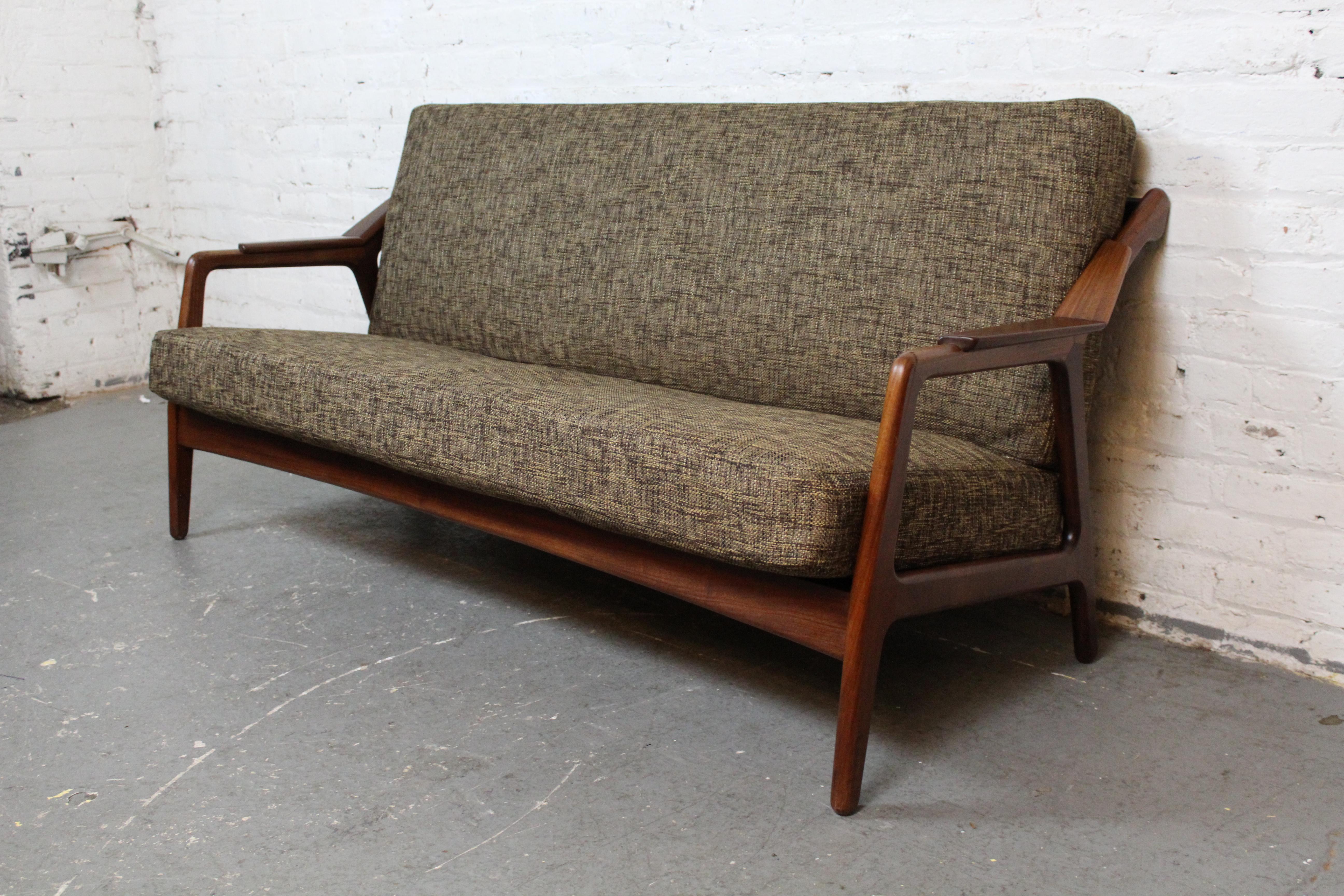 Reupholstered Walnut Sofa by H. Brockmann Petersen for Randers For Sale 12