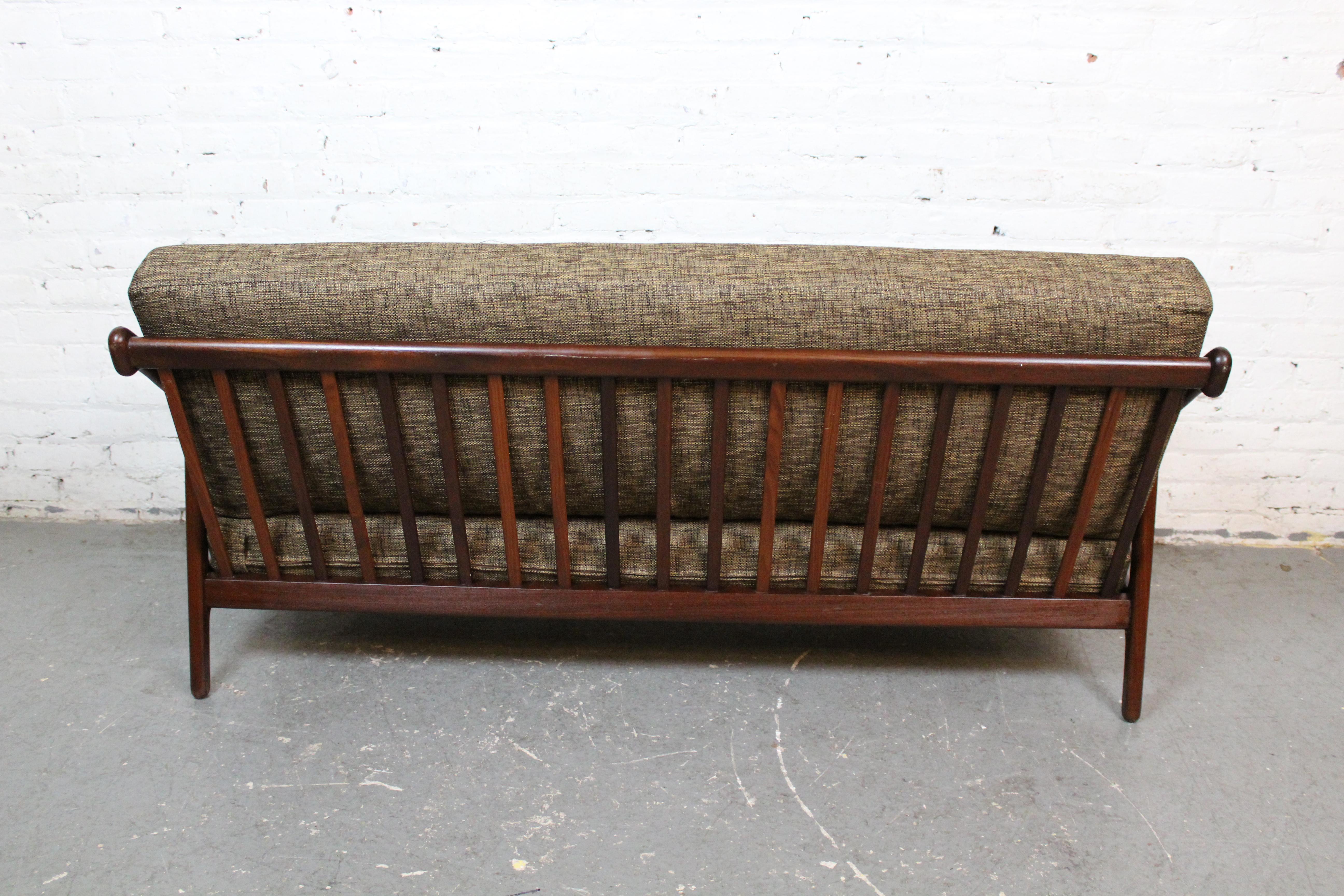 Carved Reupholstered Walnut Sofa by H. Brockmann Petersen for Randers For Sale