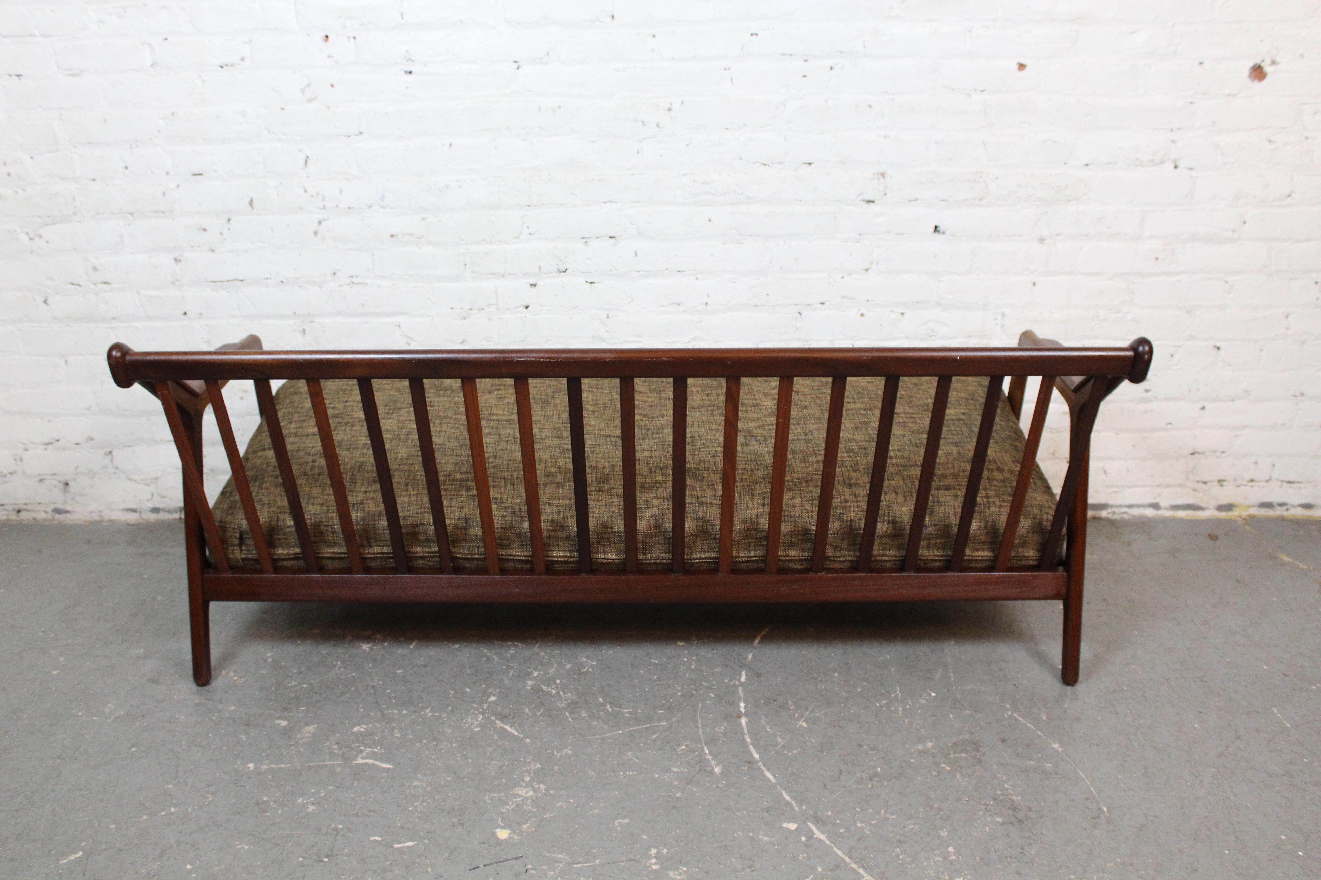 Reupholstered Walnut Sofa by H. Brockmann Petersen for Randers In Good Condition For Sale In Brooklyn, NY