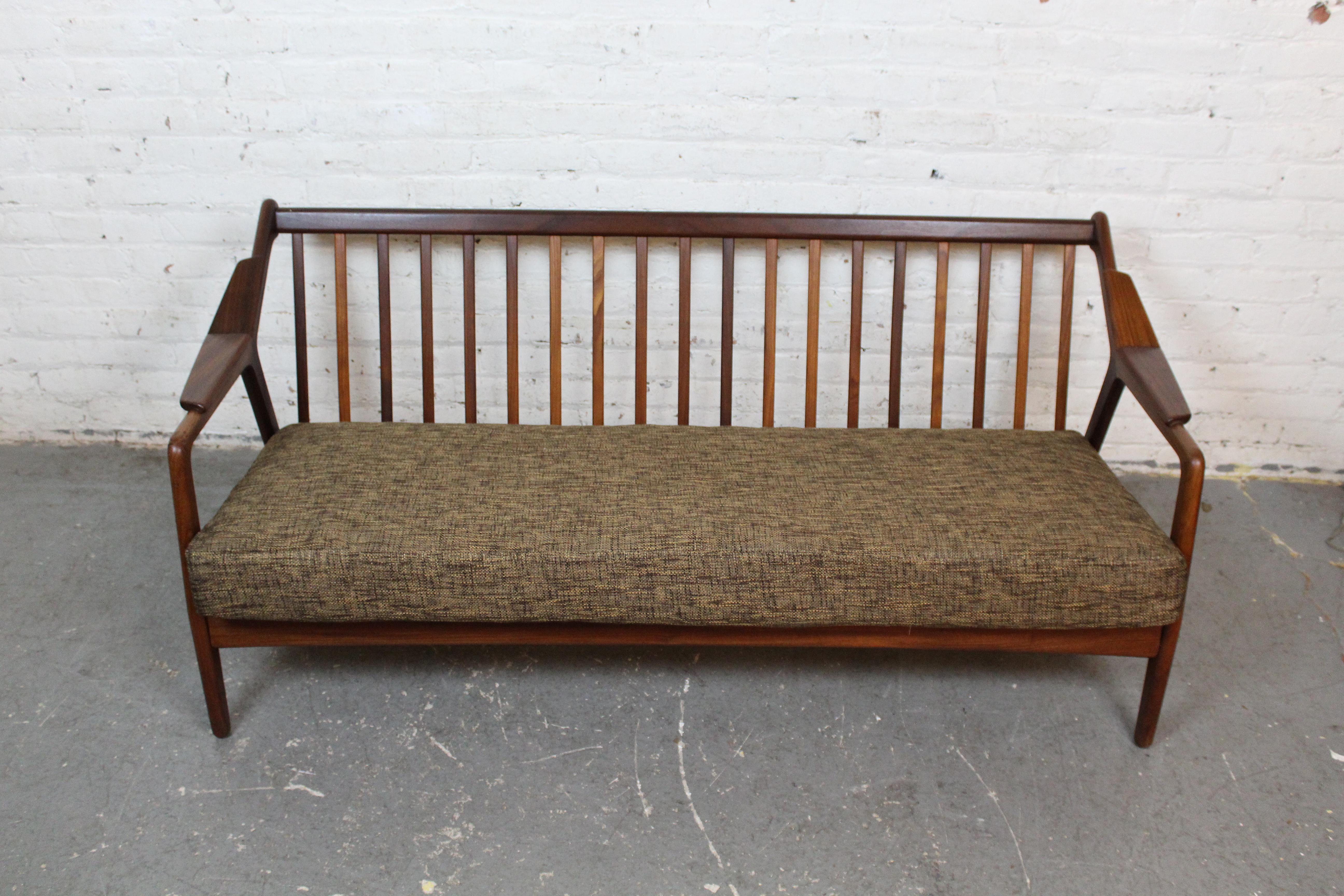 20th Century Reupholstered Walnut Sofa by H. Brockmann Petersen for Randers For Sale