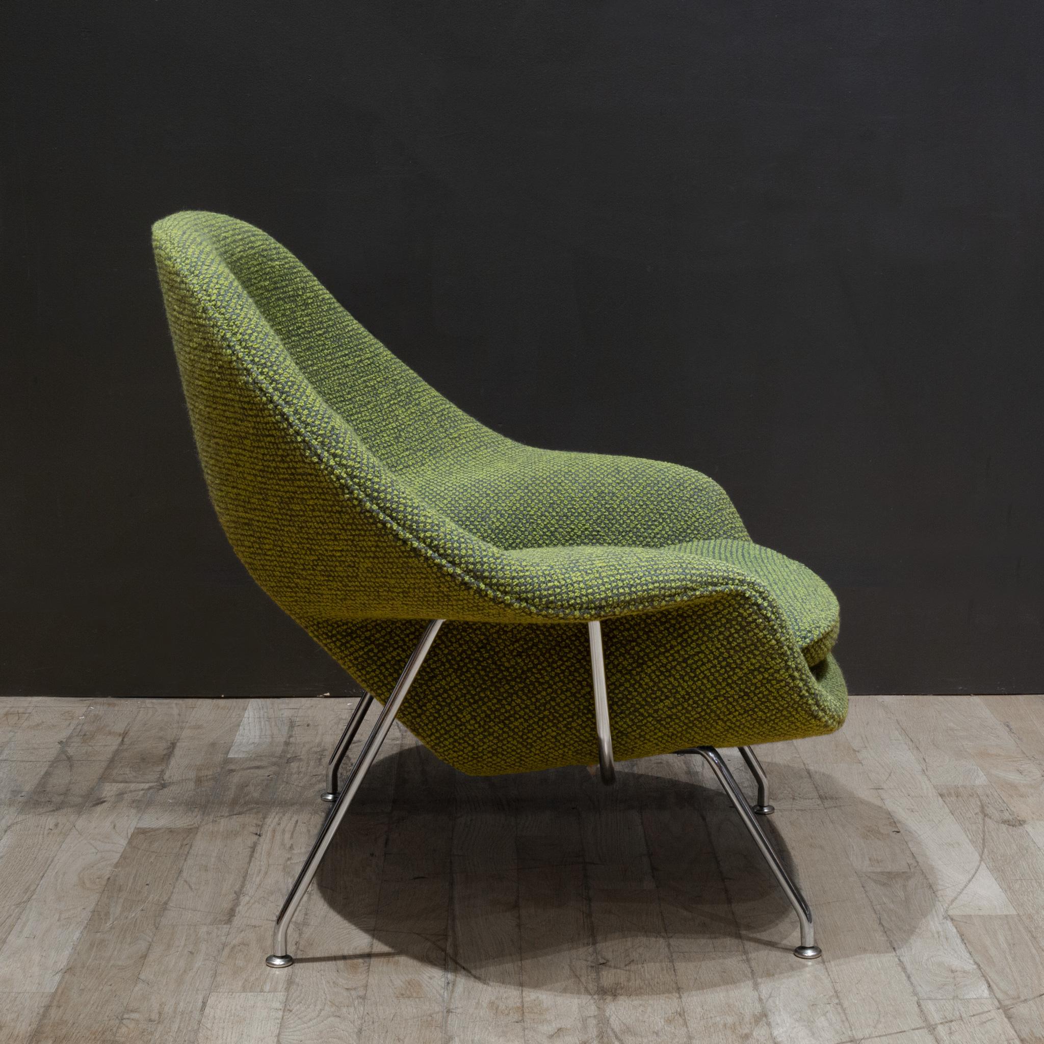 Contemporary Reupholstered Womb Chair and Ottoman by Eero Saarinen for Knoll