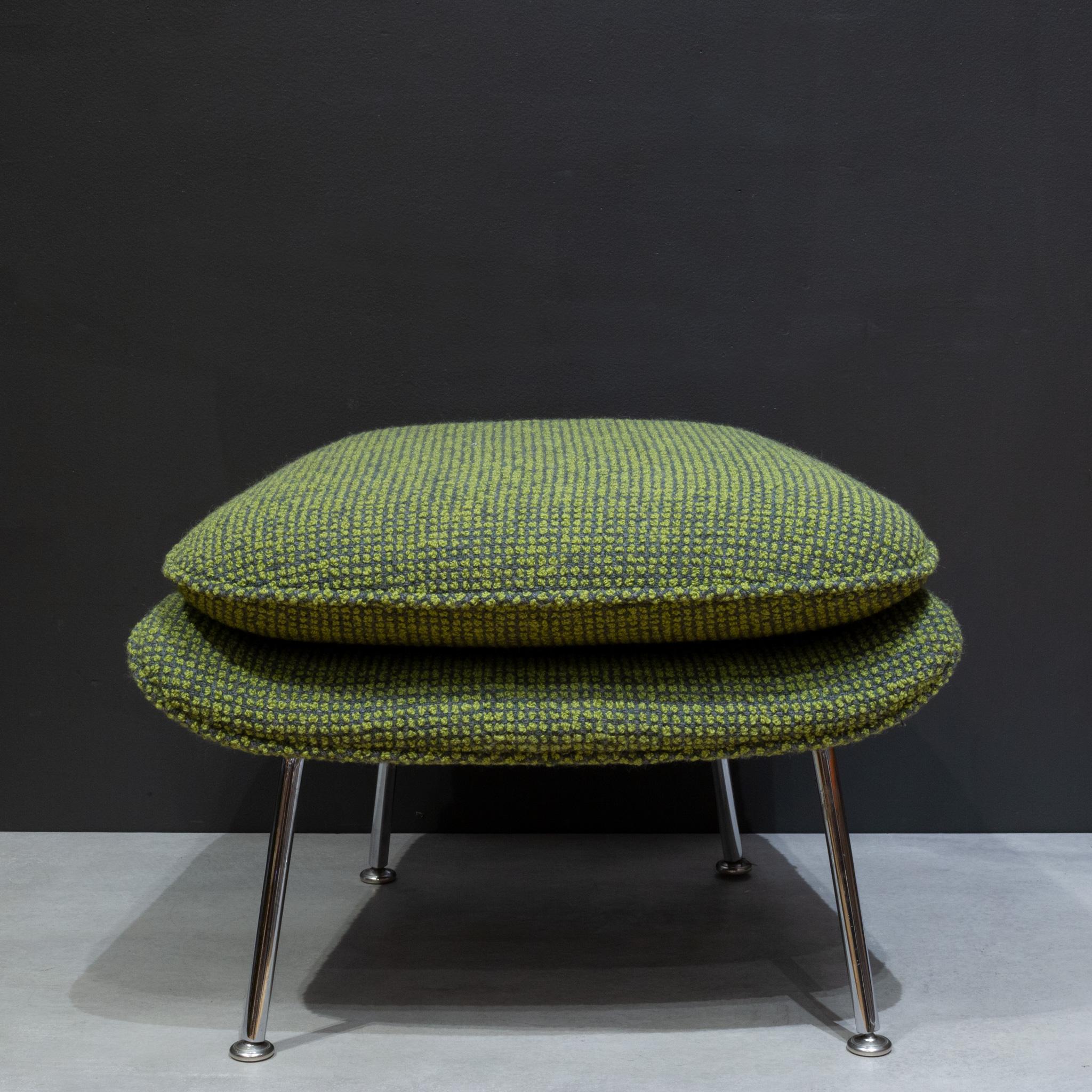 Fabric Reupholstered Womb Chair and Ottoman by Eero Saarinen for Knoll