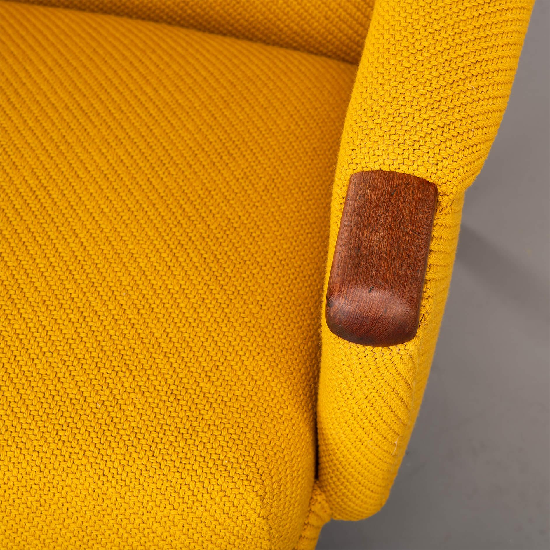 Reupholstered Yellow Armchair by Johannes Andersen for CFC Silkeborg, 1960s For Sale 2