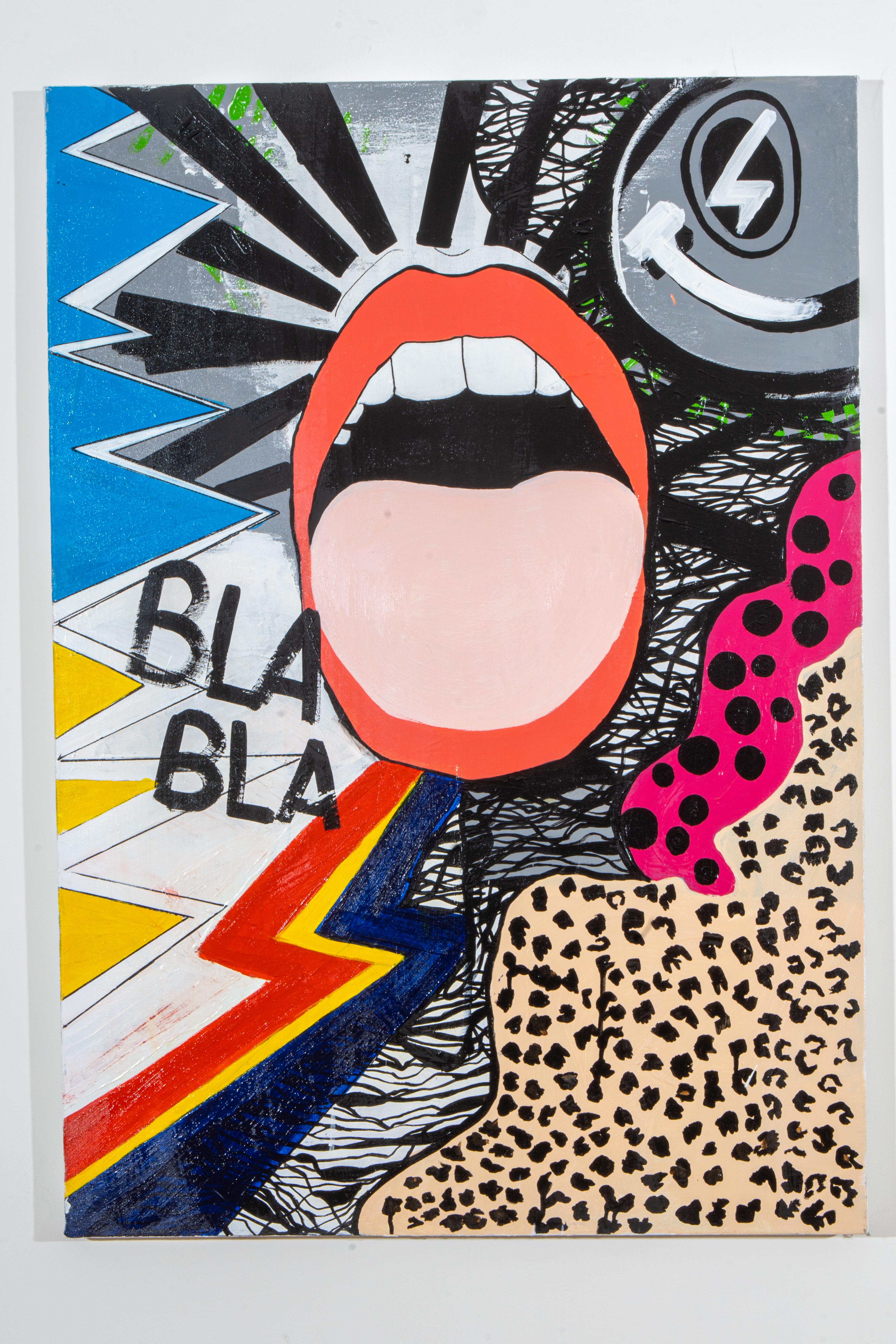 Reut Harel BLA BLA  - Impresión giclée sobre lienzo. 39.3/27.5"