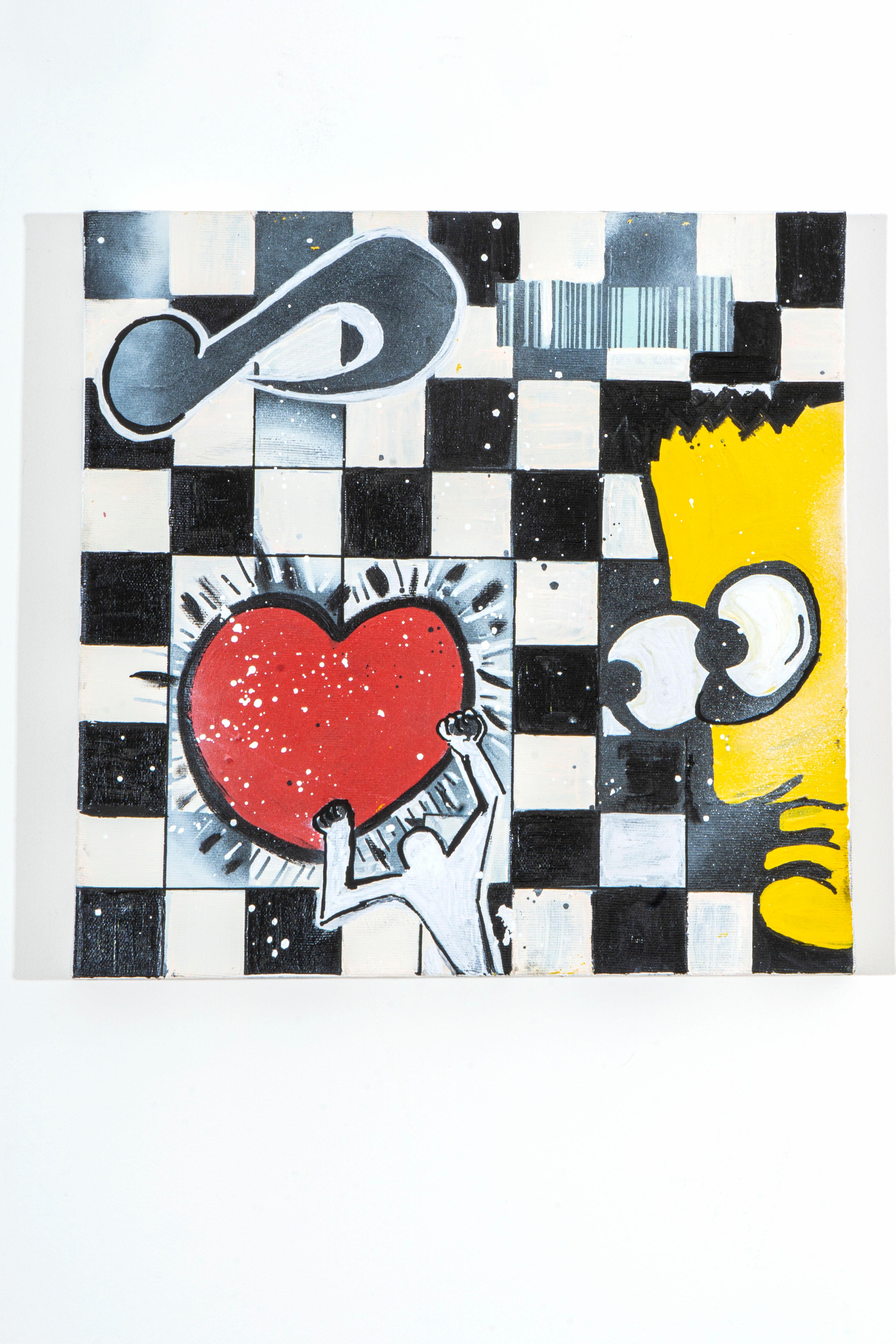 Reut Harel: Cuore rosso - Stampa giclée su tela. 19.7/19.7"