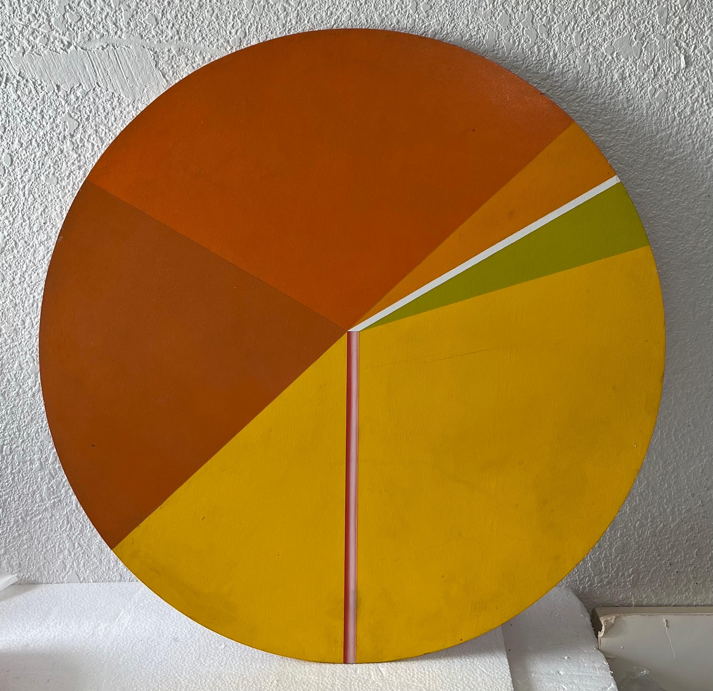 Tondo israeliano con bordi duri Pittura geometrica astratta a colori Reuven Berman - Painting Hard-Edge di Reuven Berman Kadim