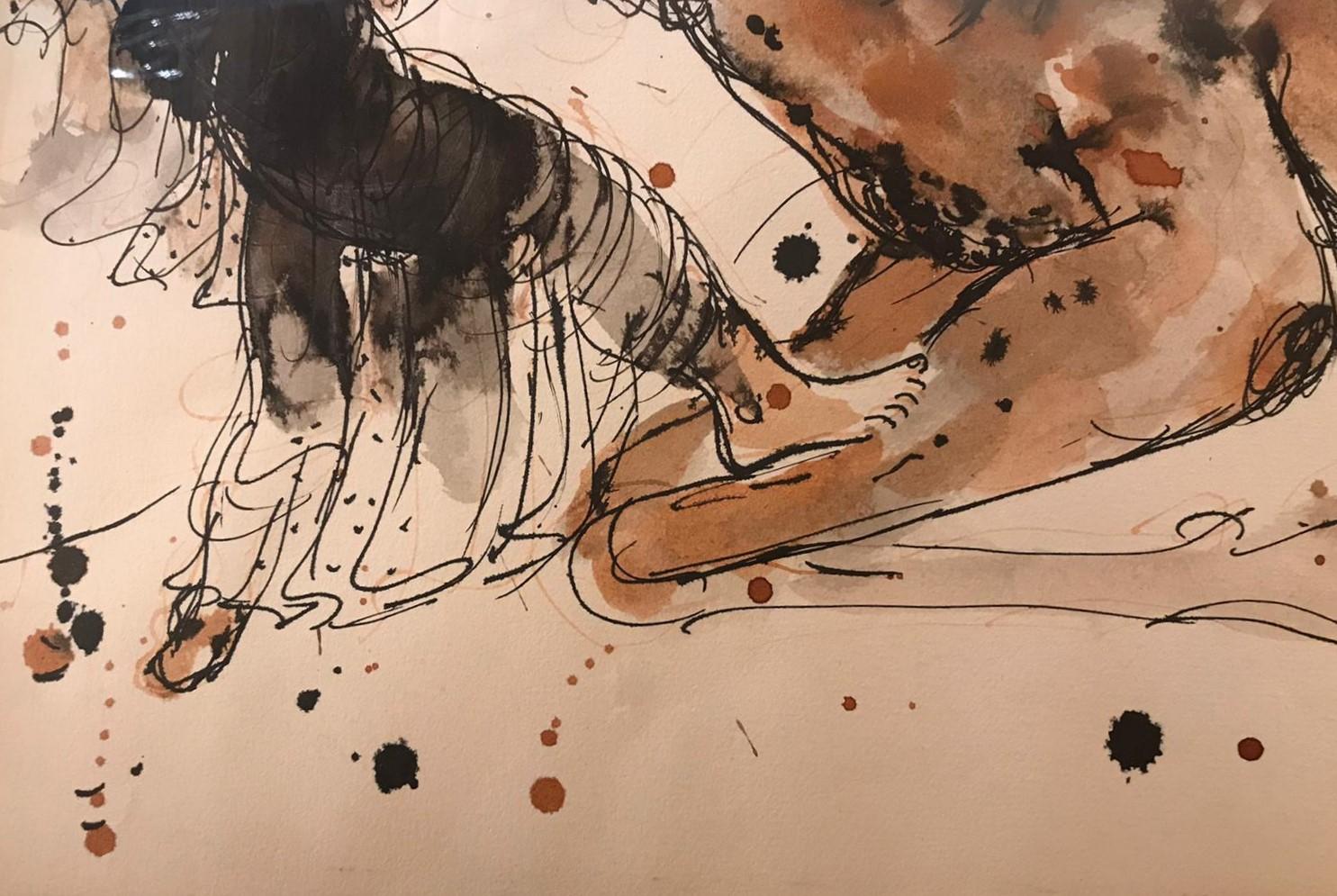 Kamel-Trainer – Painting von Reuven Rubin