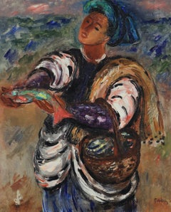 Fisherman by Reuvin Rubin - Oil painting