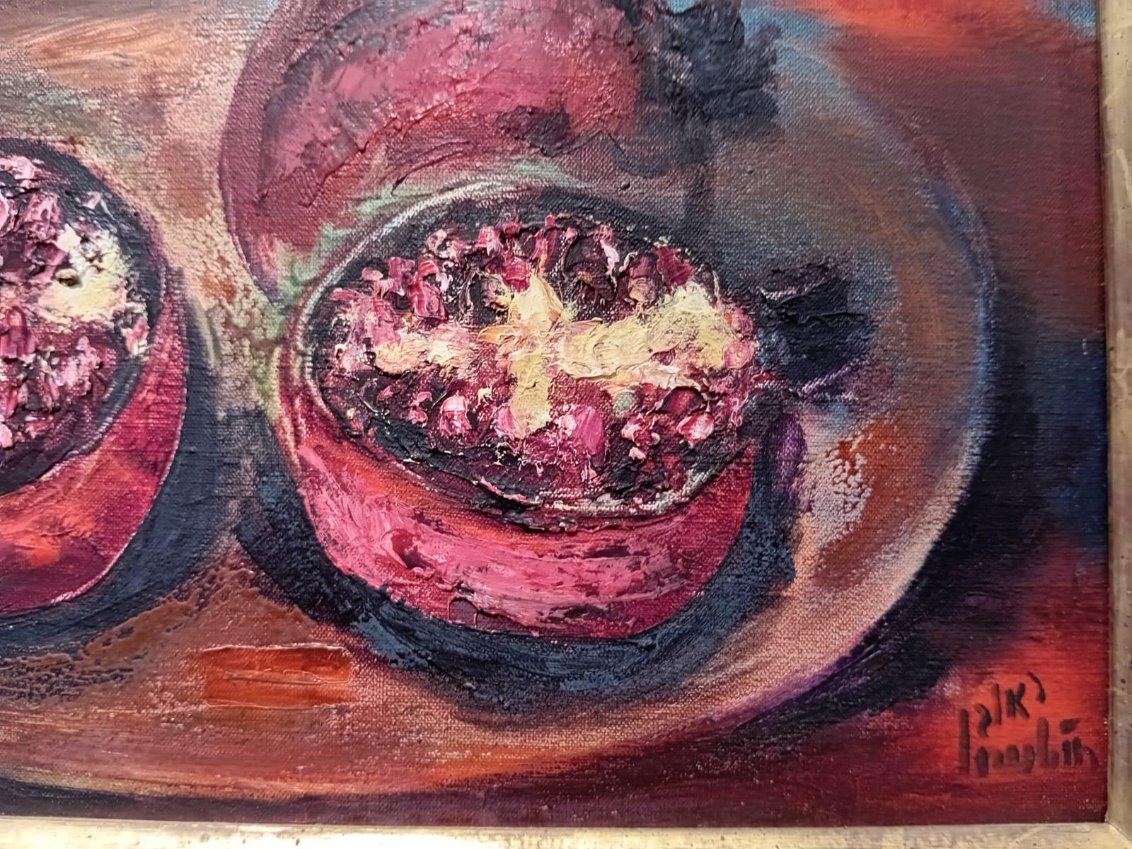 Pomegranates - Brown Still-Life Painting by Reuven Rubin