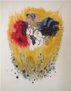 Bible Lithograph, Chariot of Elijah