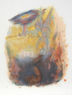 David e l'Angelo del Signore, Litografia moderna di Reuven Rubin