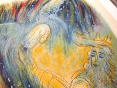 Large Israeli Lithograph Moses with the Ten Commandments Reuven Rubin Mourlot