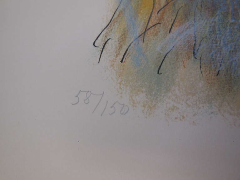 Large Israeli Lithograph Moses with the Ten Commandments Reuven Rubin Mourlot For Sale 5