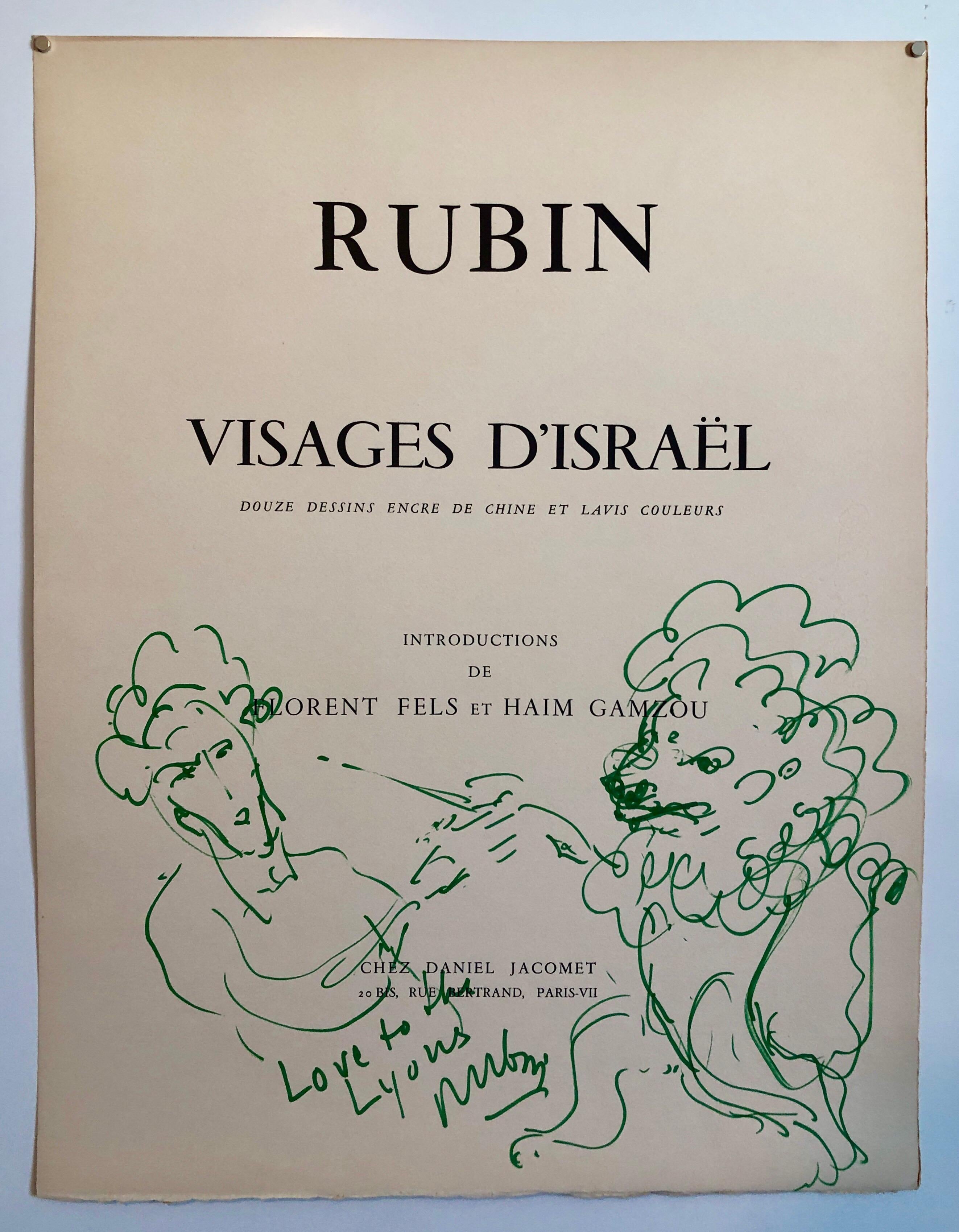 Modern Israeli Lithograph Reuven Rubin Views Of Israel Judaica Camel Rider 2