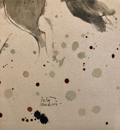 Modern Israeli Lithograph Reuven Rubin Views Of Israel Judaica Horses, Riders