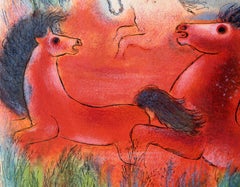 Negev Aglow, Expressionist Lithograph by Reuven Rubin