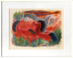 Negev Aglow, Expressionist Lithograph by Reuven Rubin
