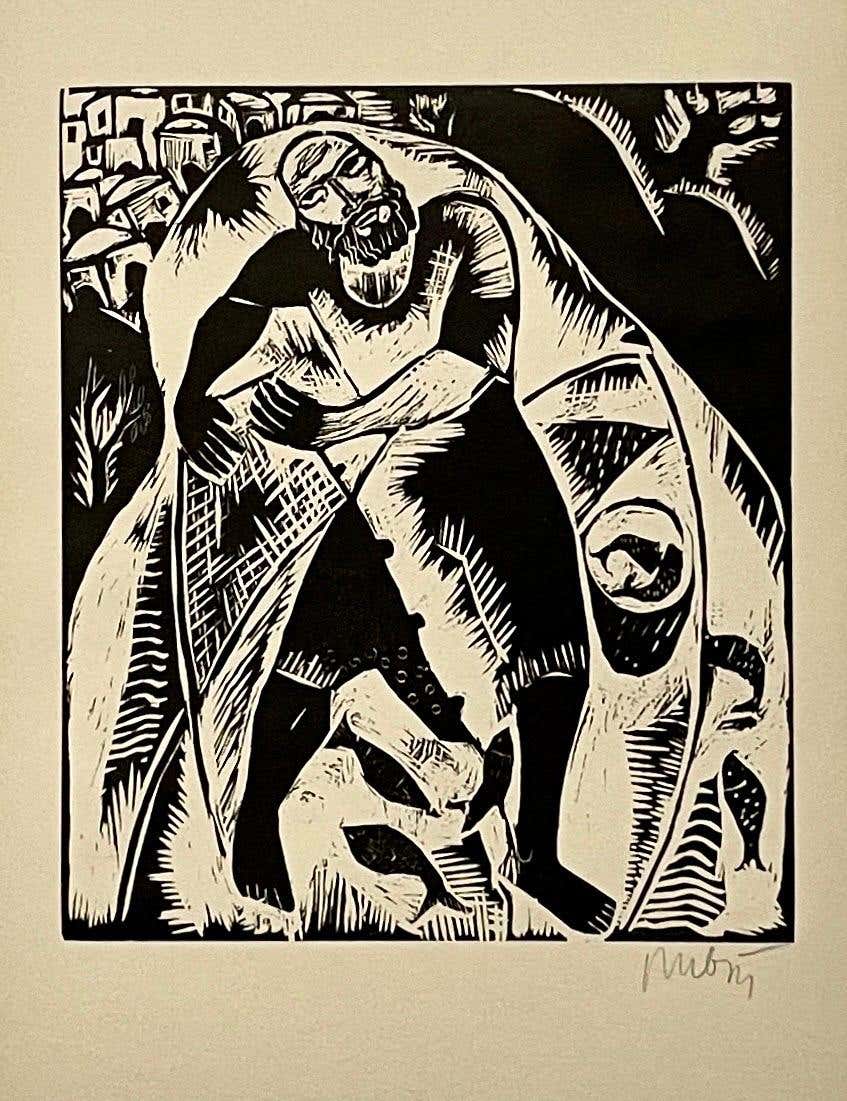 Reuven Rubin - Rare 1923 Cubist Reuven Rubin Woodcut Woodblock Print ...