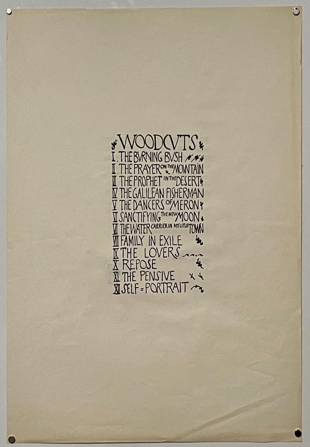 Rara xilografía cubista de 1923 de Reuven Rubin Judaica jasídica israelí en venta 4