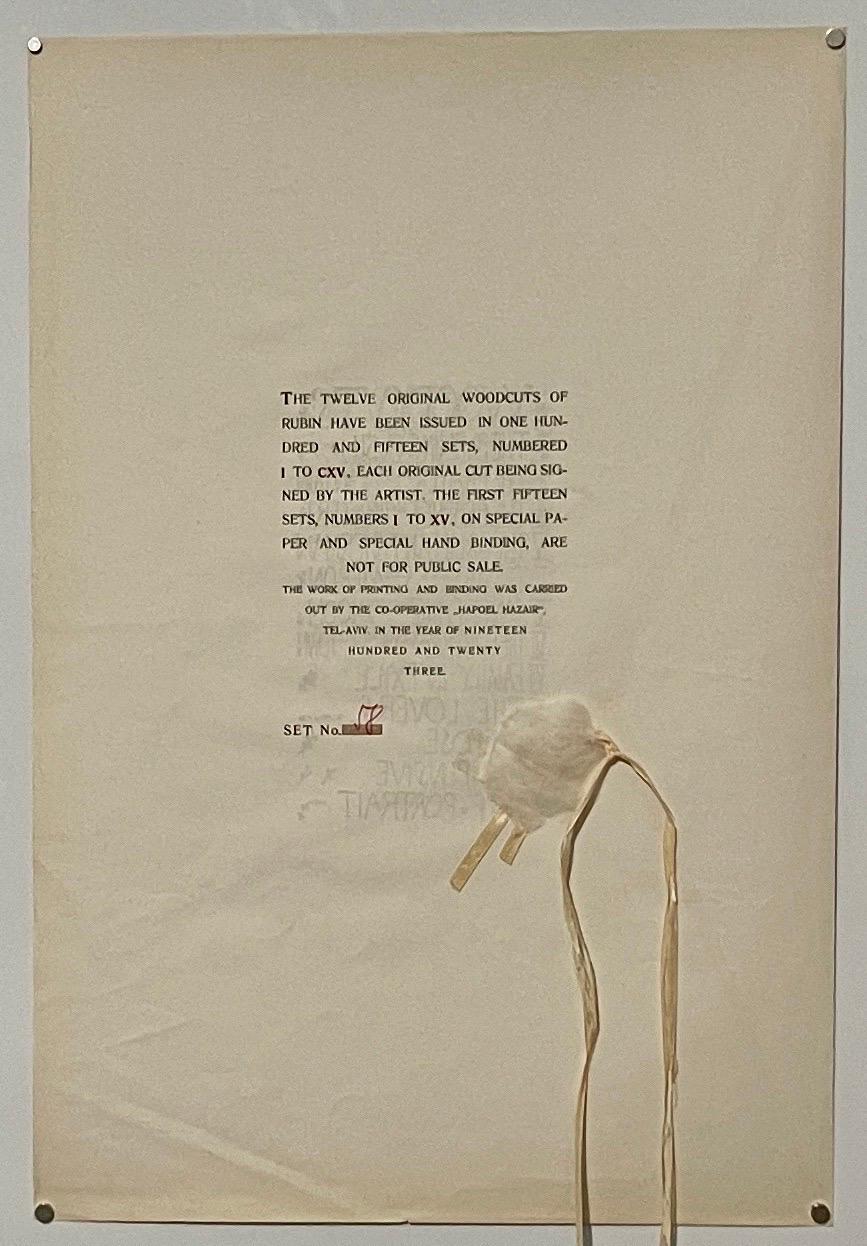 Rara xilografía cubista de 1923 de Reuven Rubin Judaica jasídica israelí en venta 5