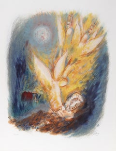 V da Visioni della Bibbia, litografia moderna di Reuven Rubin