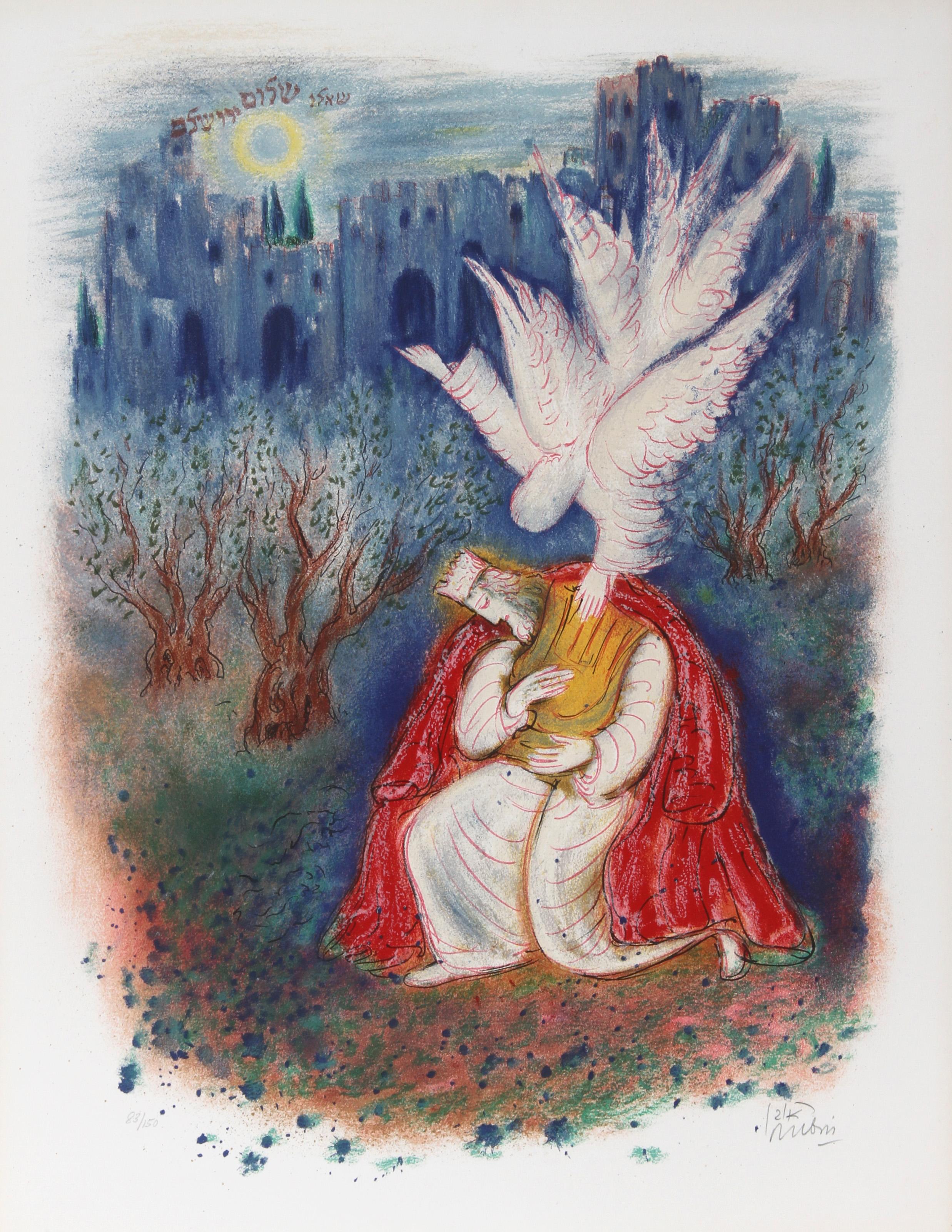 XII aus Visionen der Bibel, moderne Lithographie von Reuven Rubin